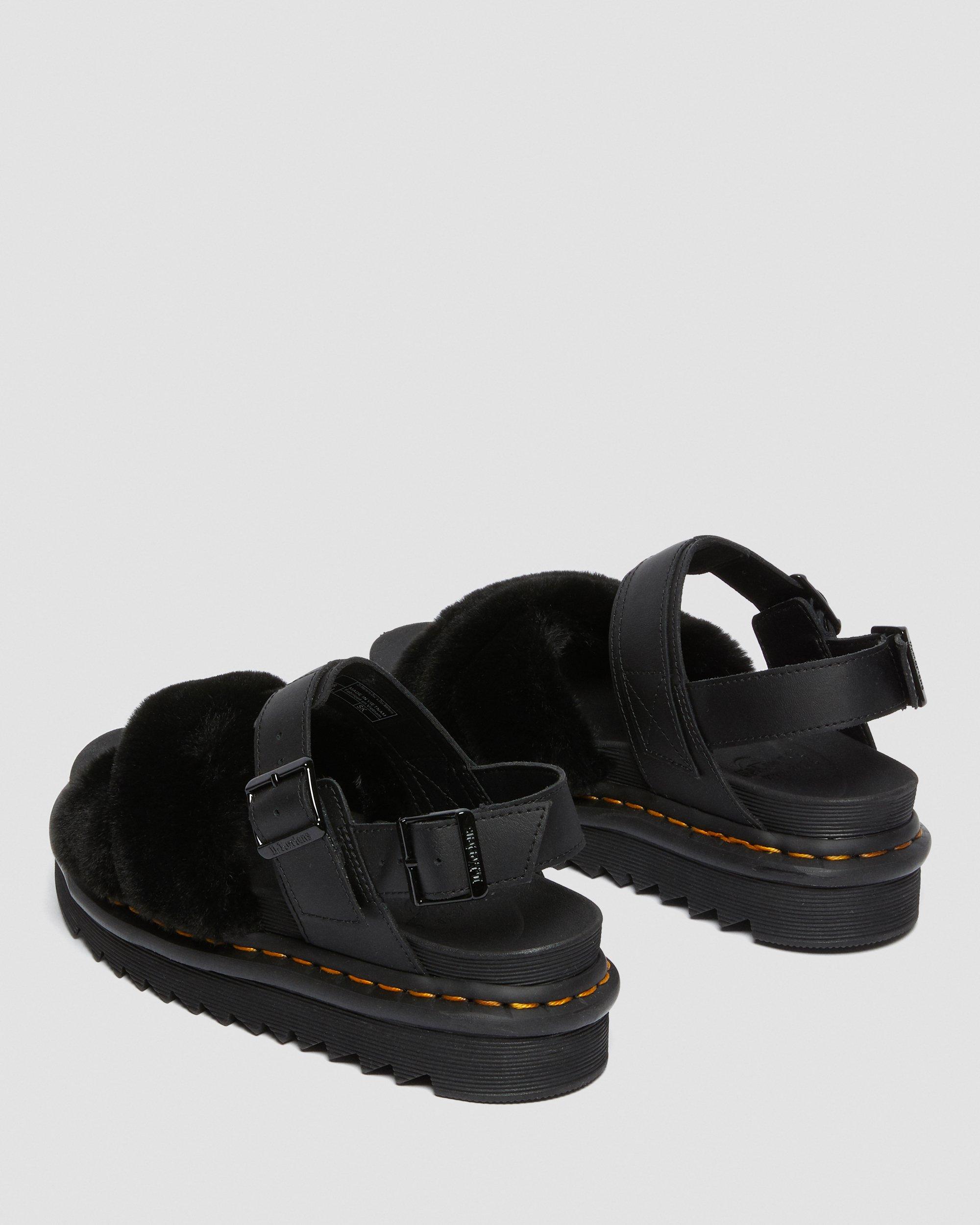 Sandales Voss II Fluffy en Fourrure Synthétique et Cuir à Brides