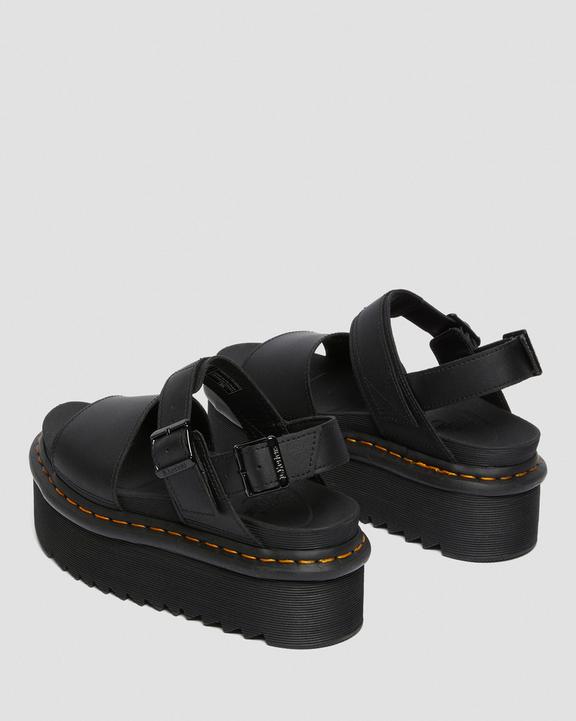 Voss Women's Leather Strap Platform Sandals in Black | Dr Voss Women's Leather Strap Platform Sandals in Black | Dr