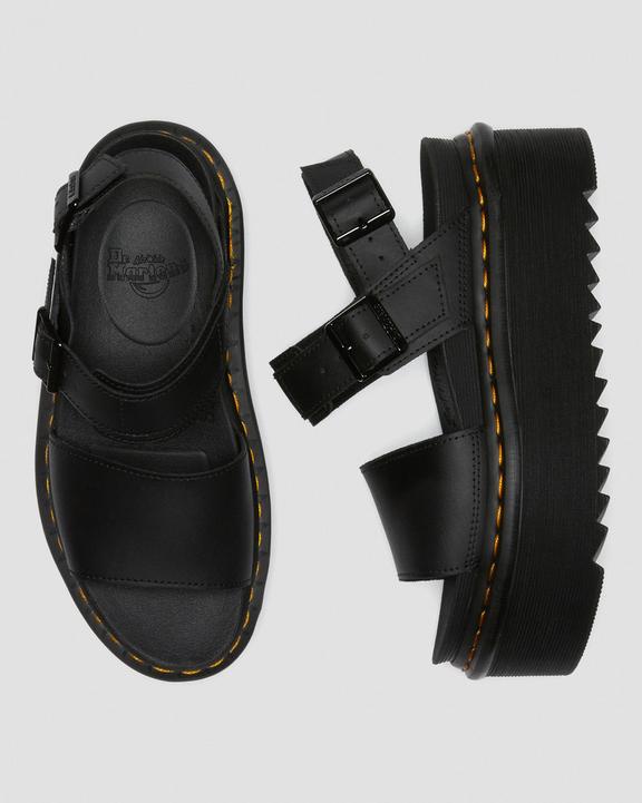 Voss Women's Leather Strap Platform Sandals in Black | Dr Voss Women's Leather Strap Platform Sandals in Black | Dr