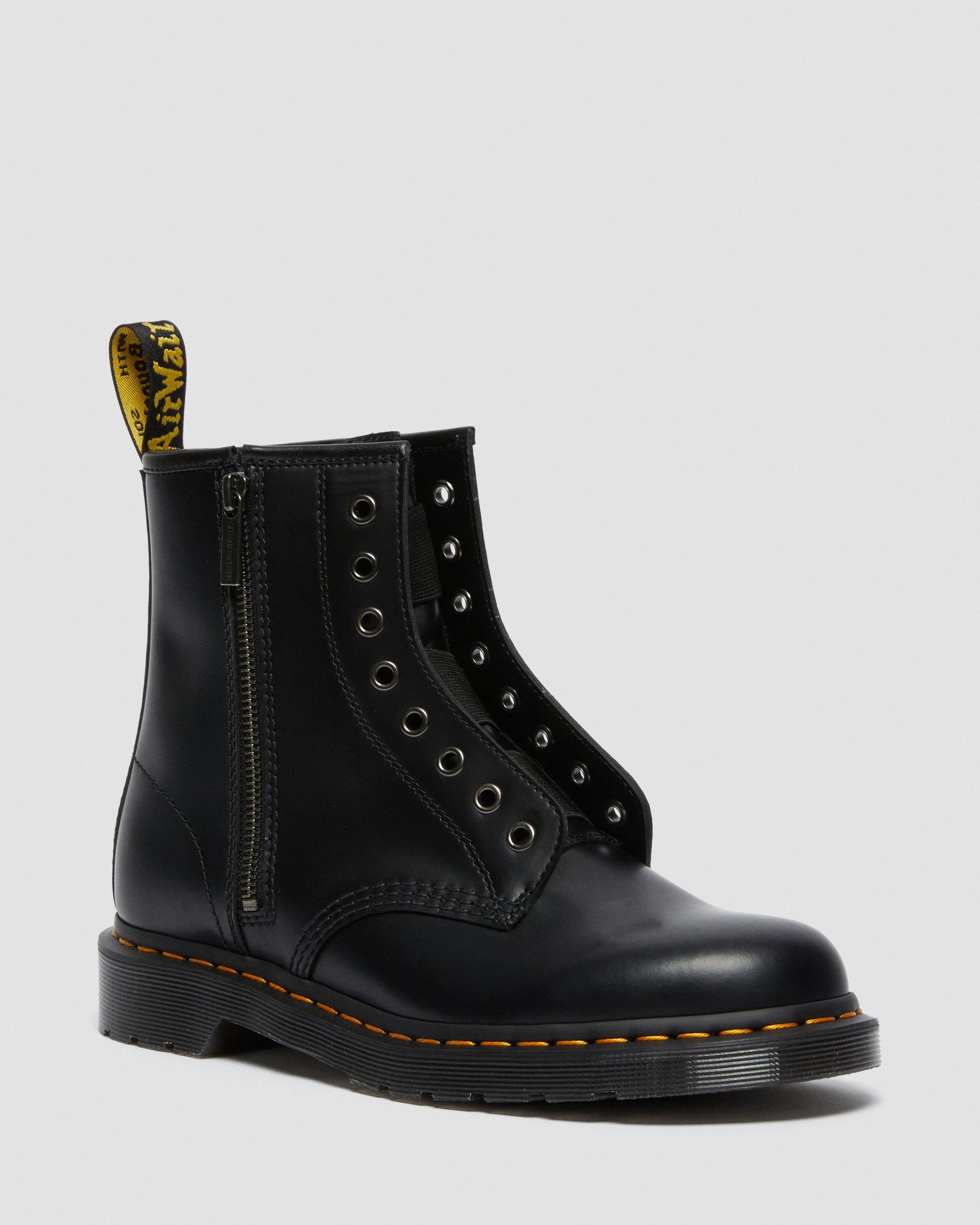 1460 Elastic Smooth Leather Lace Up Boots in BLACK | Dr. Martens™