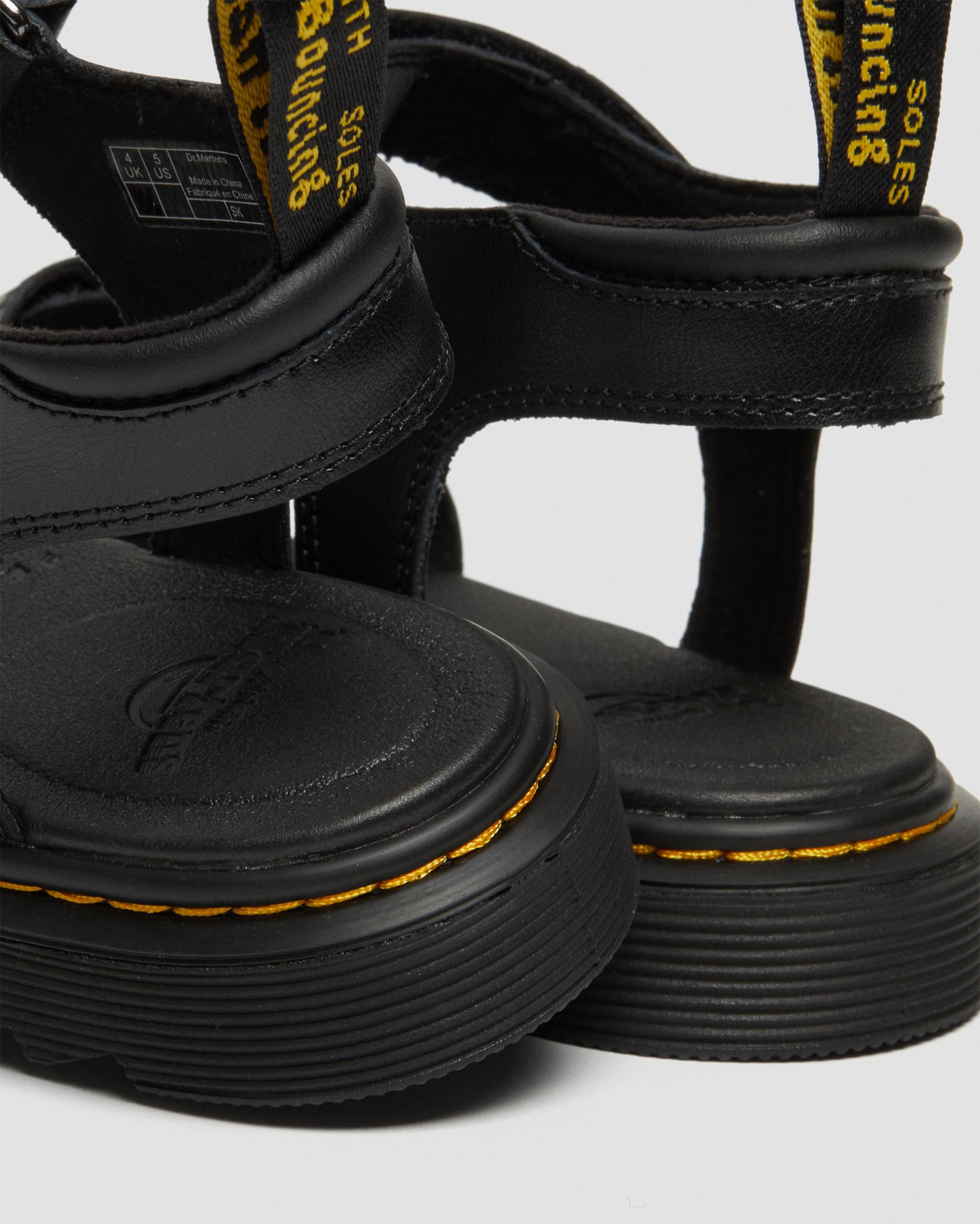 Youth Klaire Leather Strap Sandals in Black | Dr. Martens