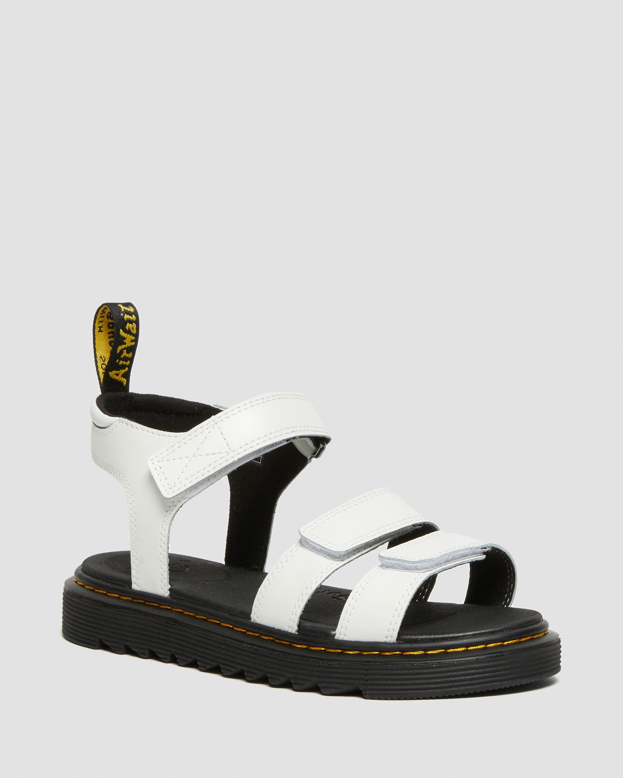Dr. Martens' Youth Klaire Leather Strap Sandals In White