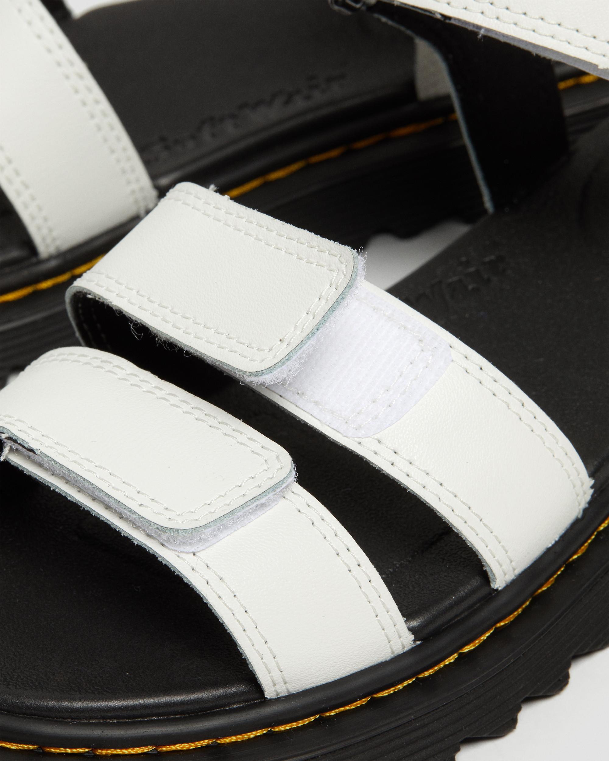 Youth Klaire Leather Strap Sandals in White T Lamper | Dr. Martens