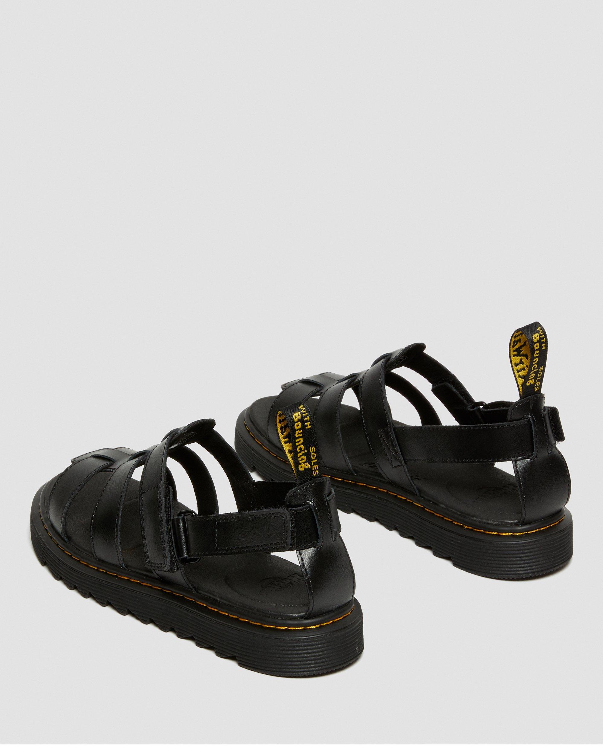 DR MARTENS Youth Terry Leather Strap Sandals