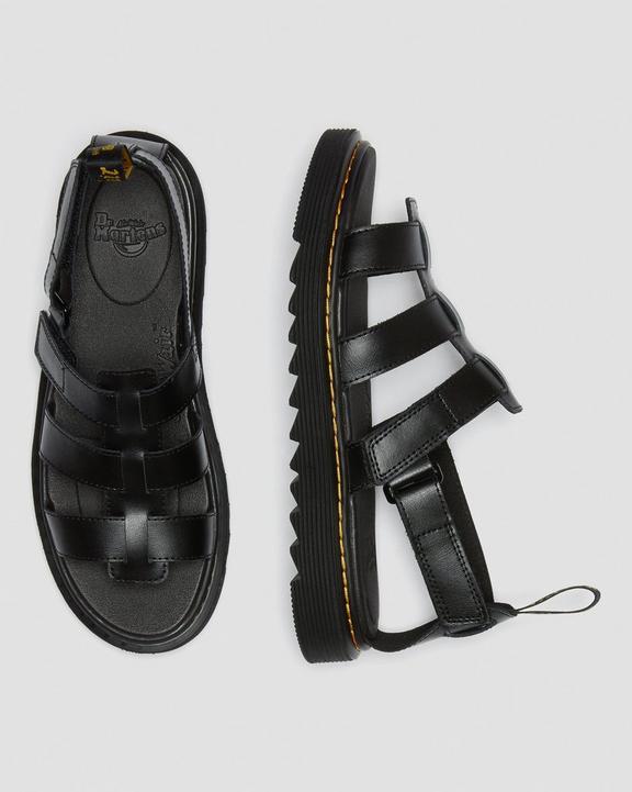 DR MARTENS Youth Terry Leather Strap Sandals