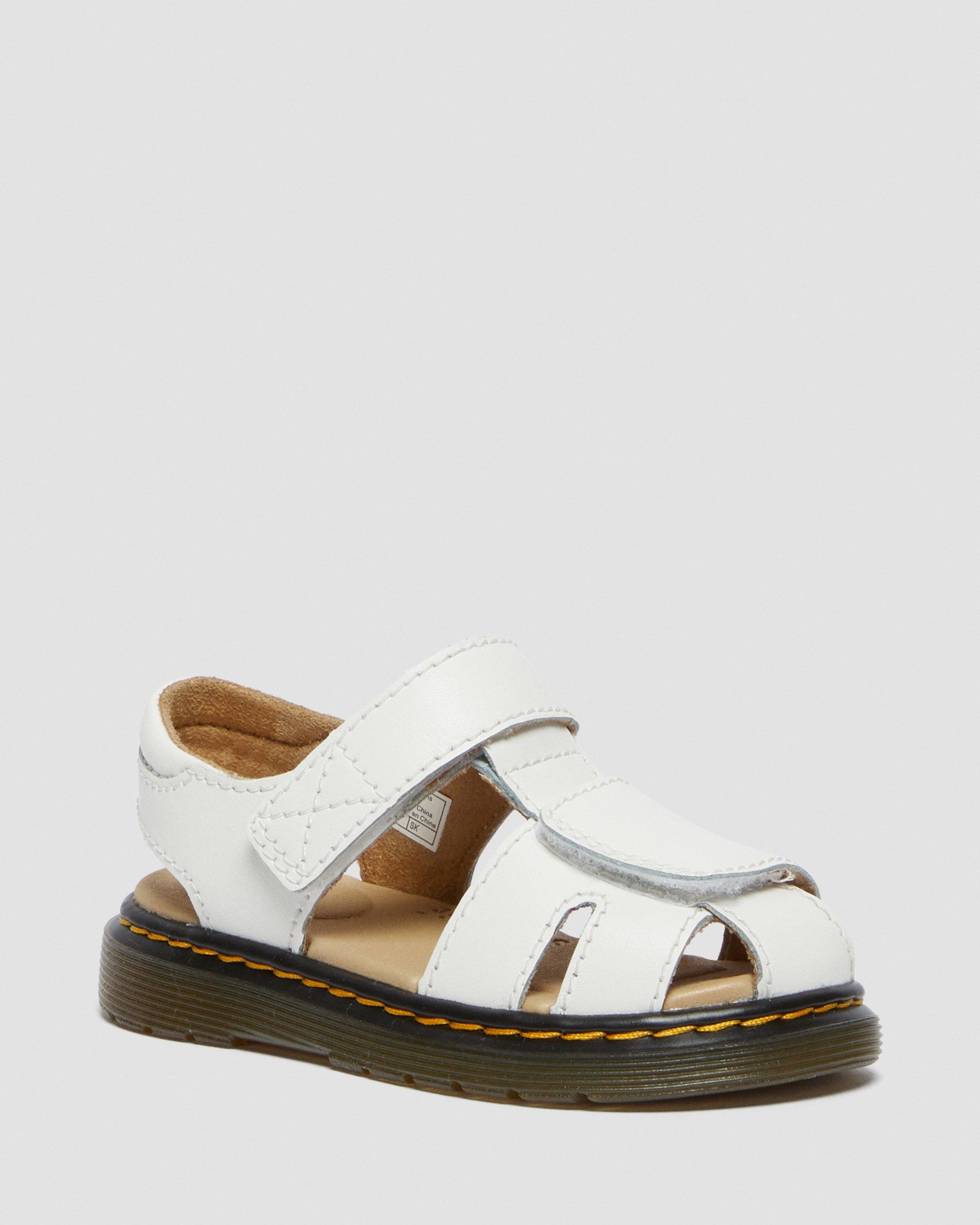 Toddler Moby II Leather Strap Velcro Sandals in White