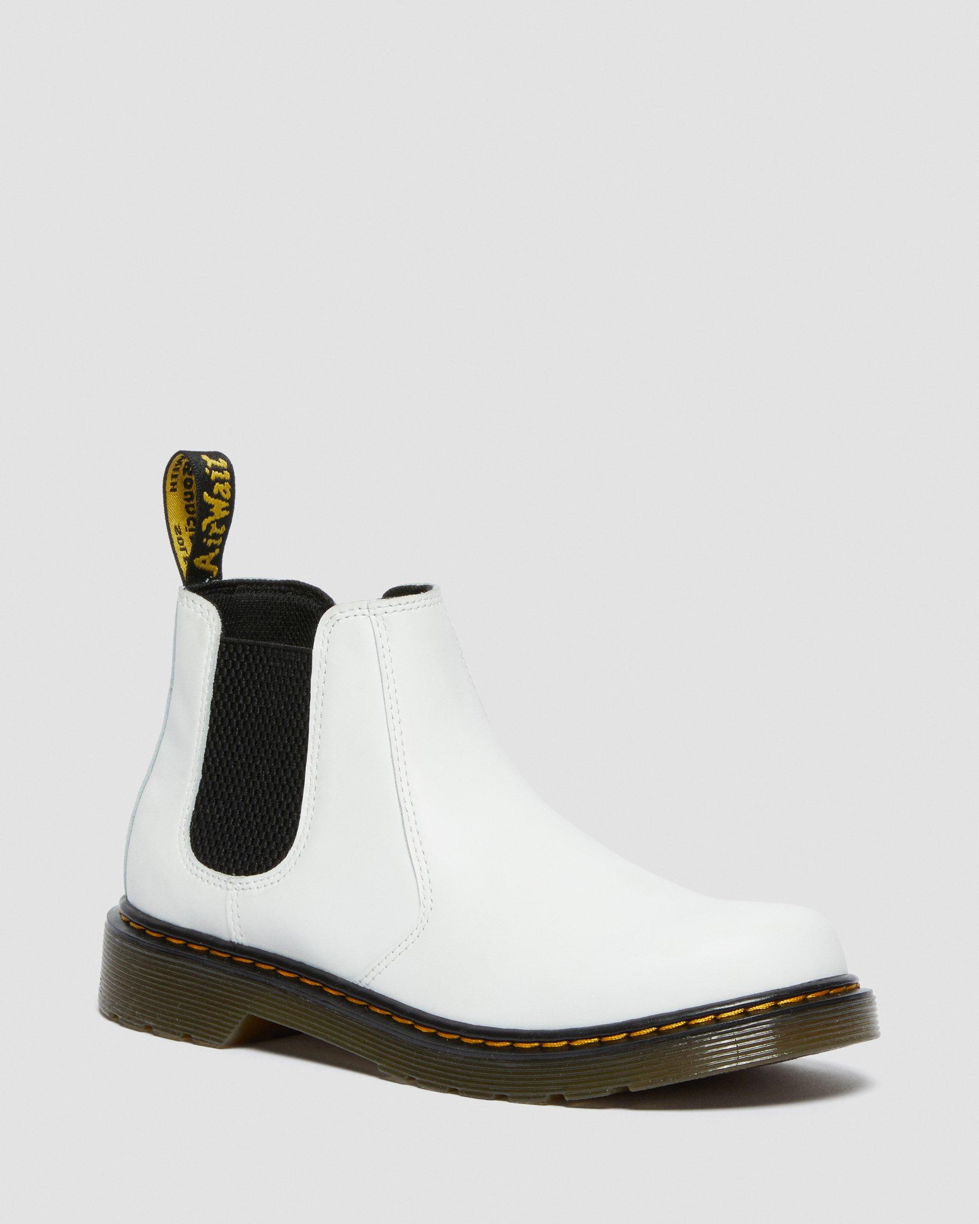 Dr Martens 2976 YS Women's Classic Leather Chelsea Boot in White Size 11 