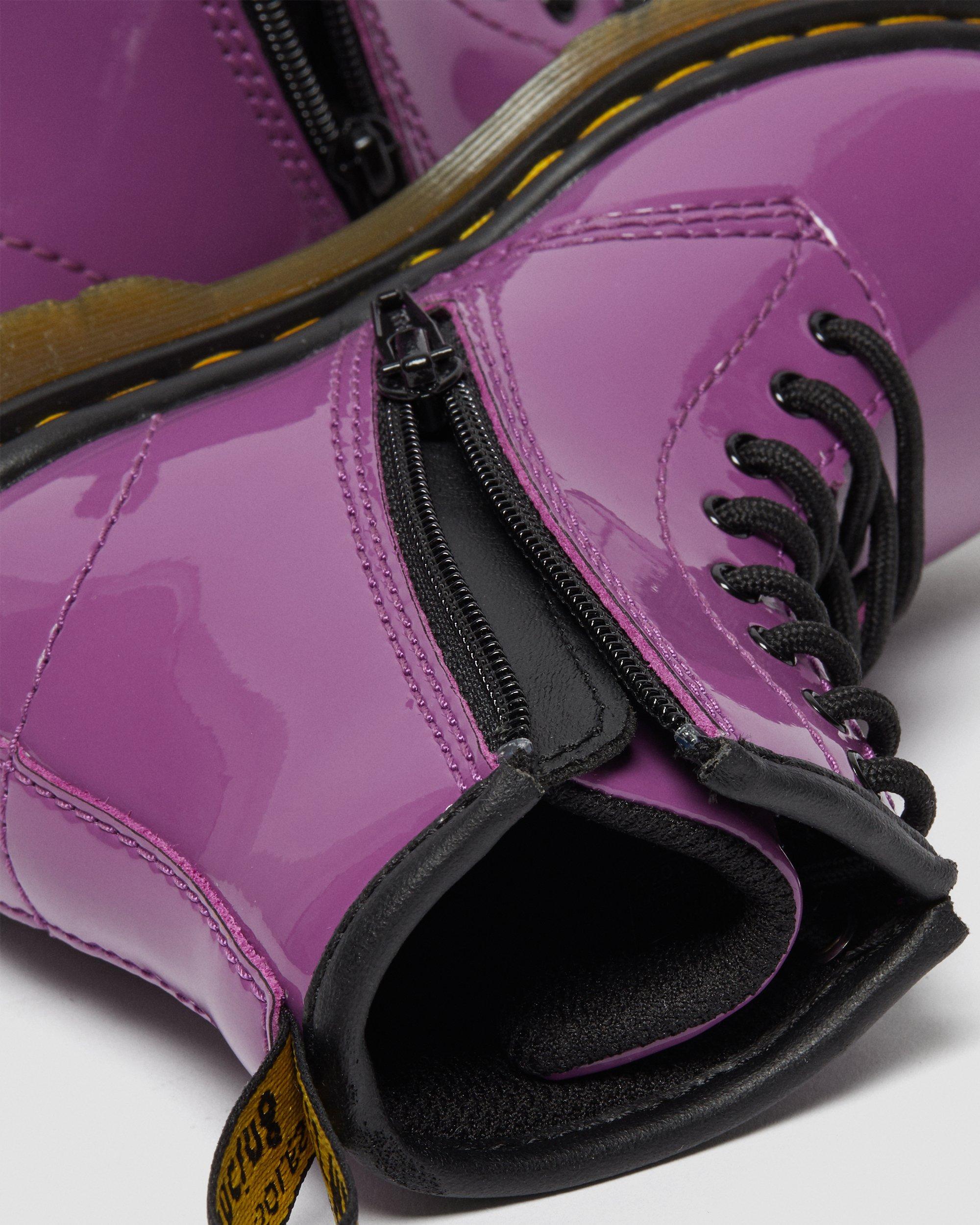Toddler 1460 Patent Leather Lace Up Boots in Purple
