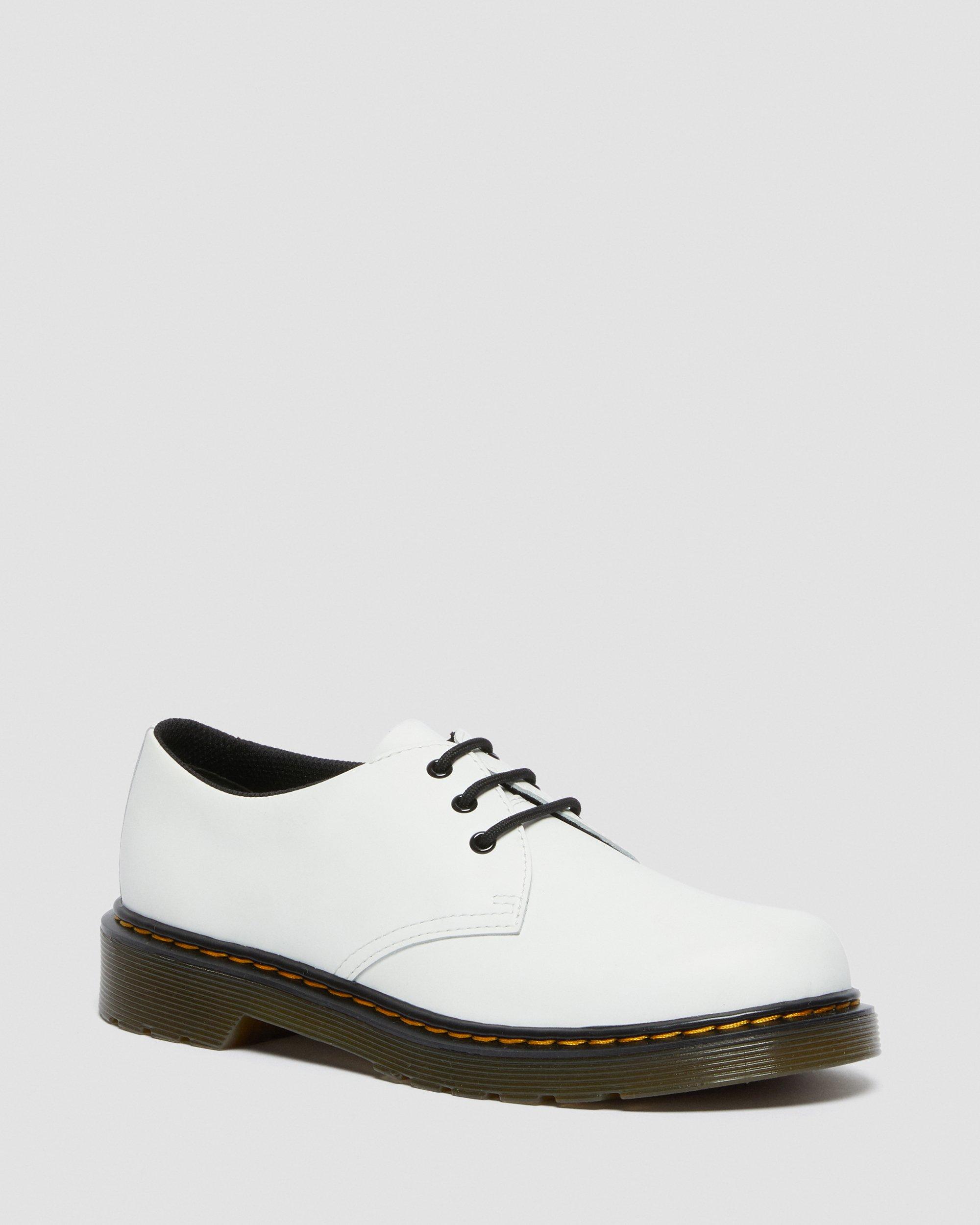 Youth 1461 Leather Lace Up Shoes in White | Dr. Martens