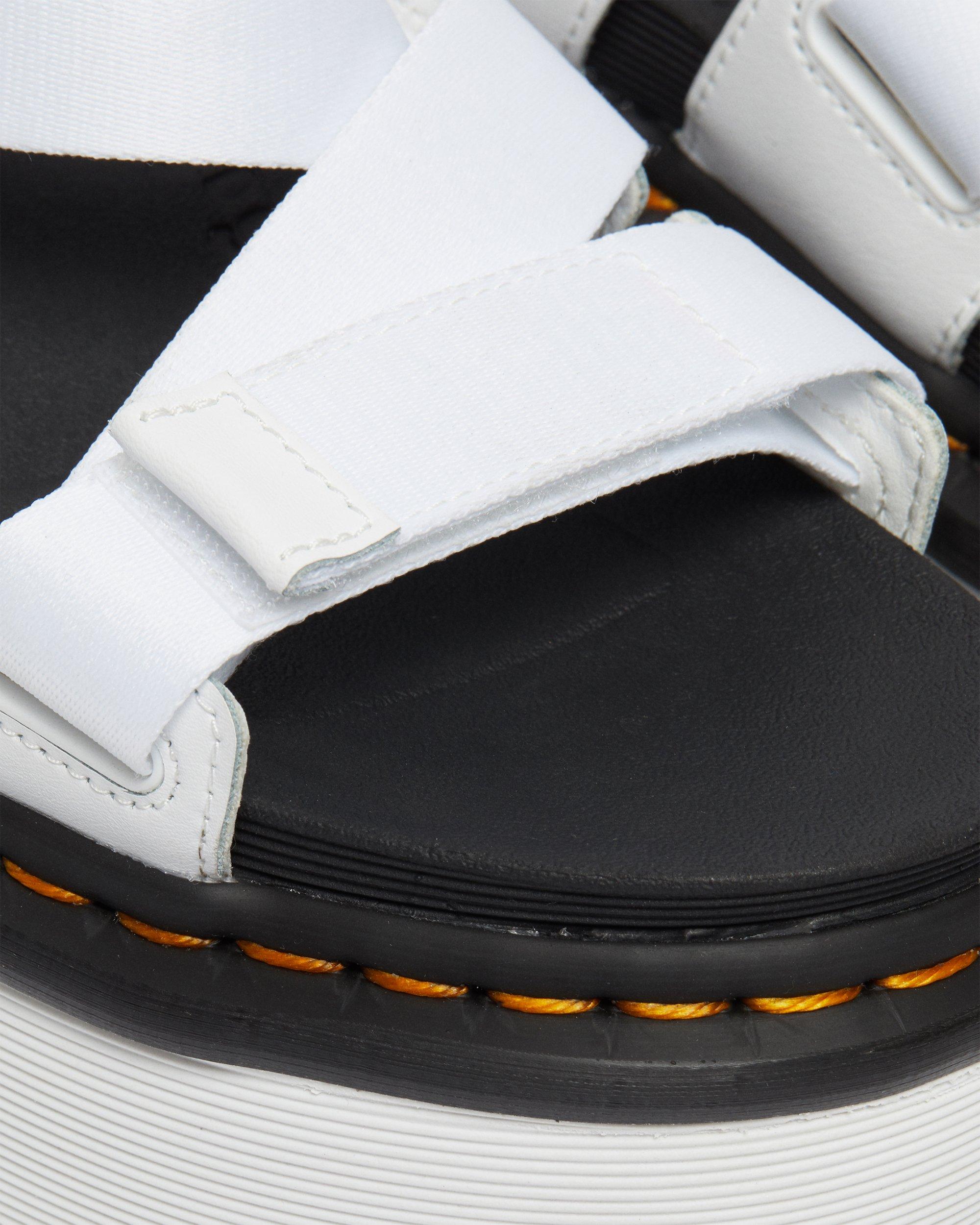 Kimber Logo Strap Platform Sandals in WHITE+BLACK/LIGHT GREY | Dr