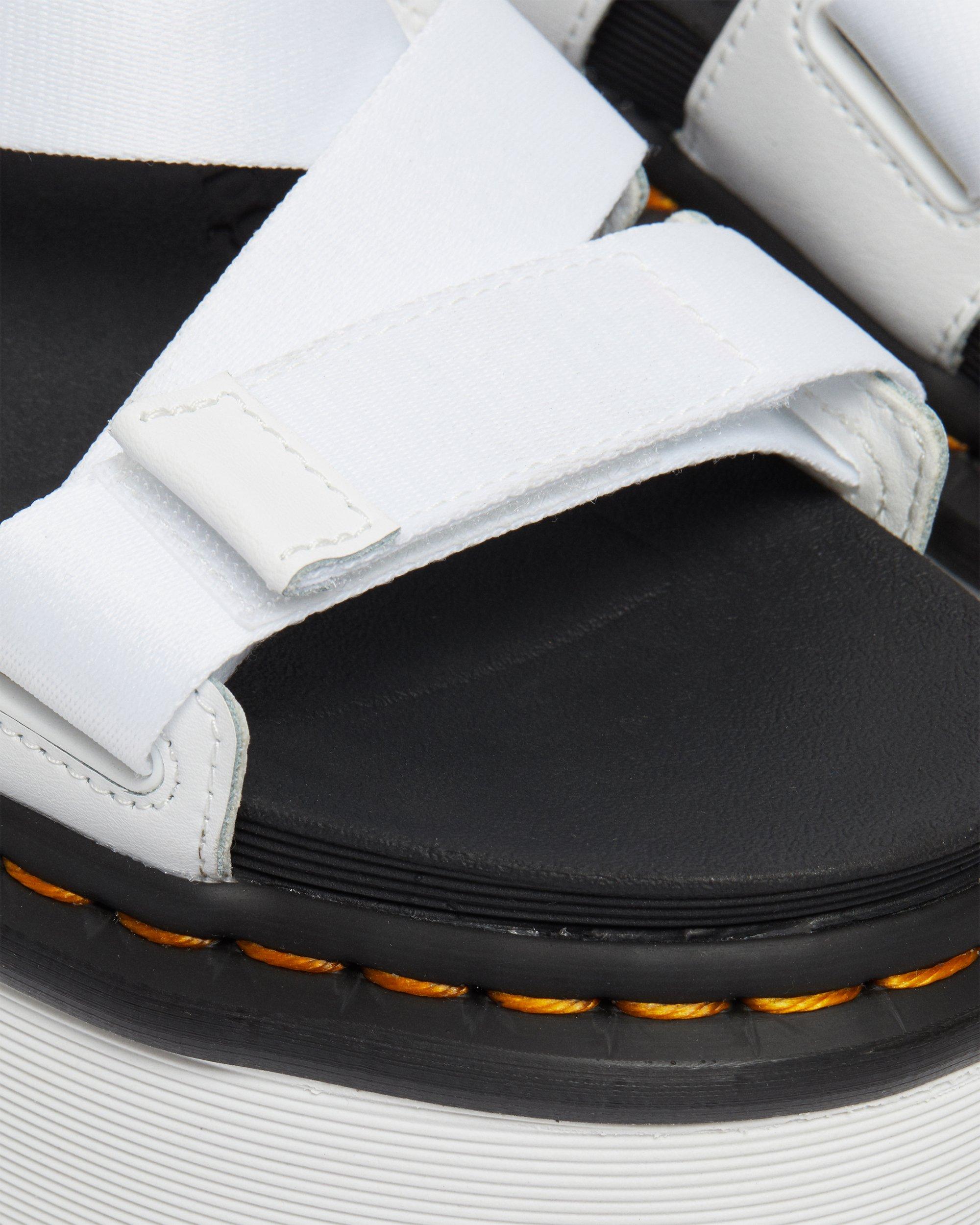 Kimber Logo Strap Platform Sandals in White | Dr. Martens
