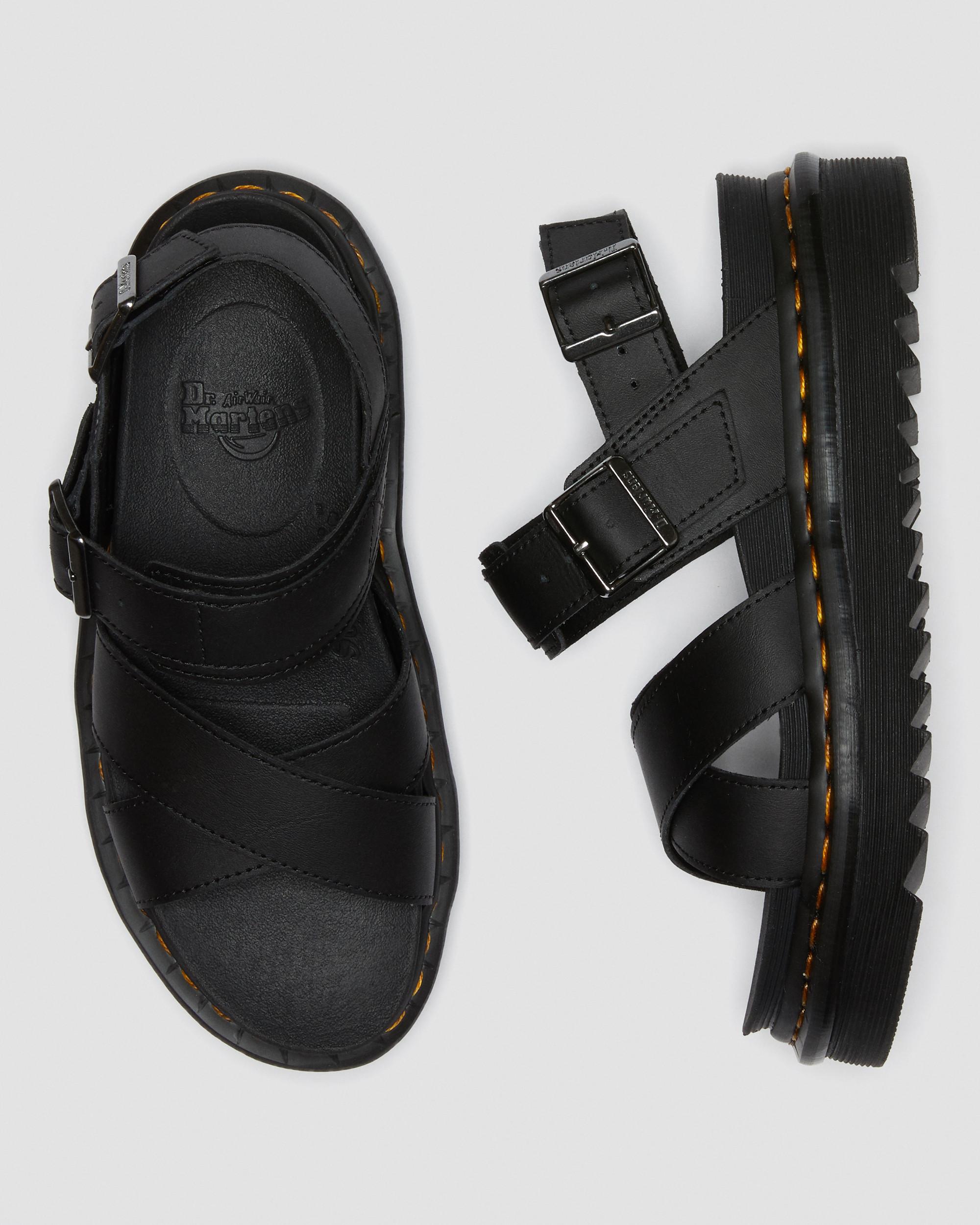 Voss II Women's Leather Strap Sandals in Black