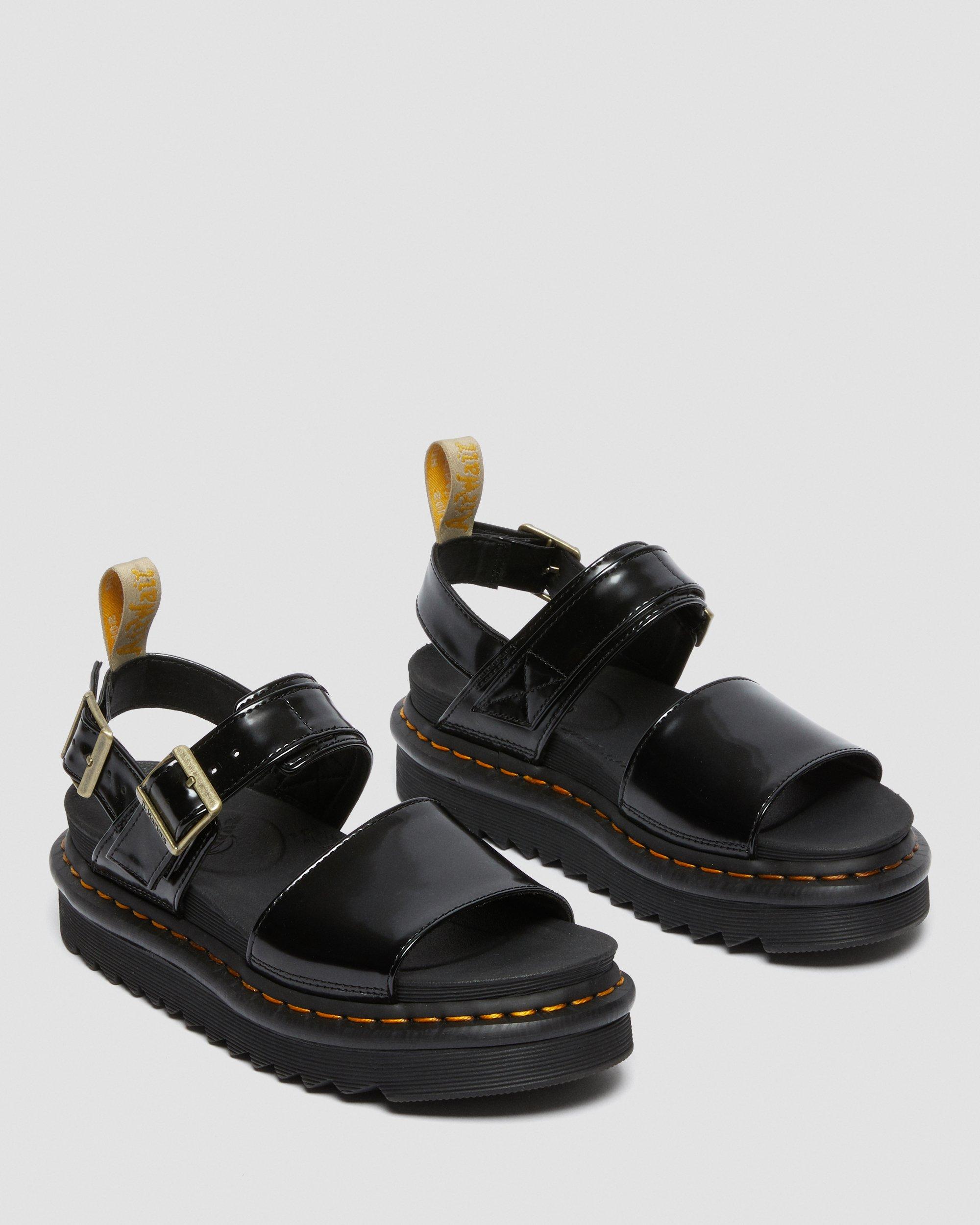 Voss Vegan Strap Sandals in Black