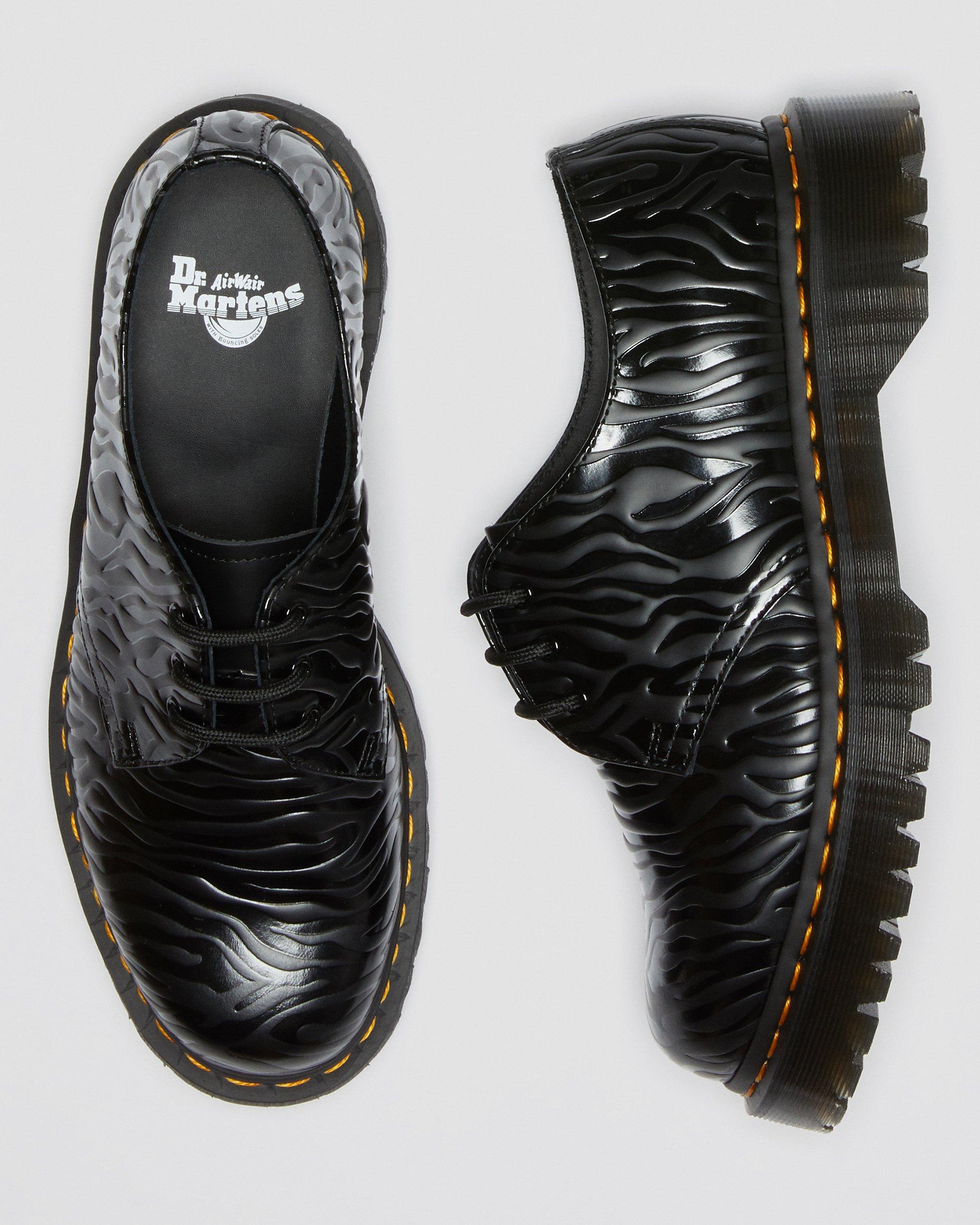 1461 Bex Zebra Emboss Leather Oxford Shoes in Black | Dr. Martens