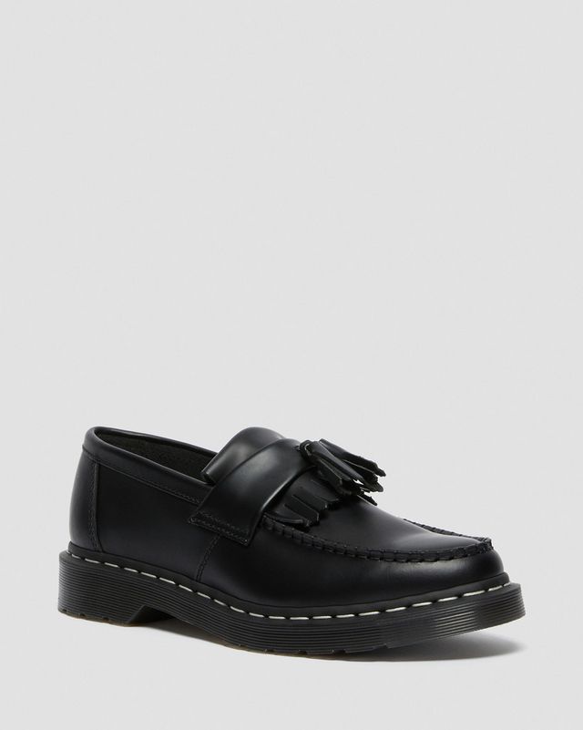 ADRIAN WHITE STITCH SMOOTH LEATHER LOAFERS