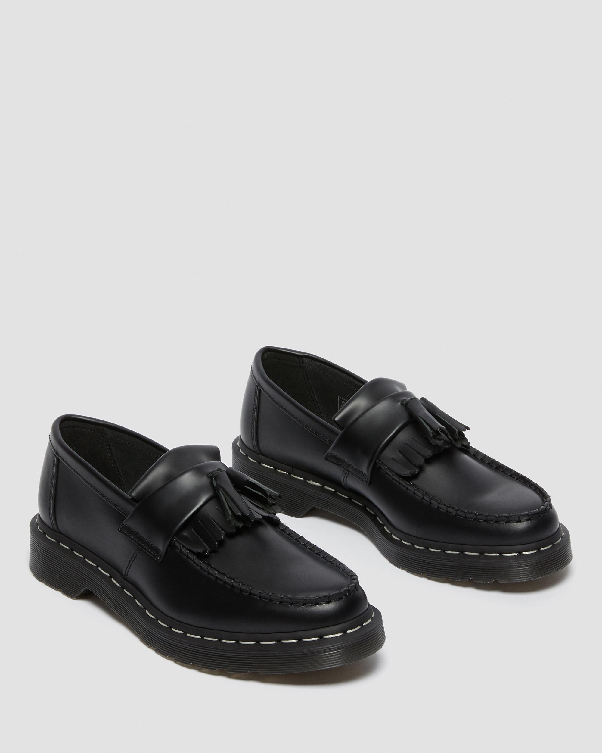 Adrian White Stitch Smooth Leather Loafers