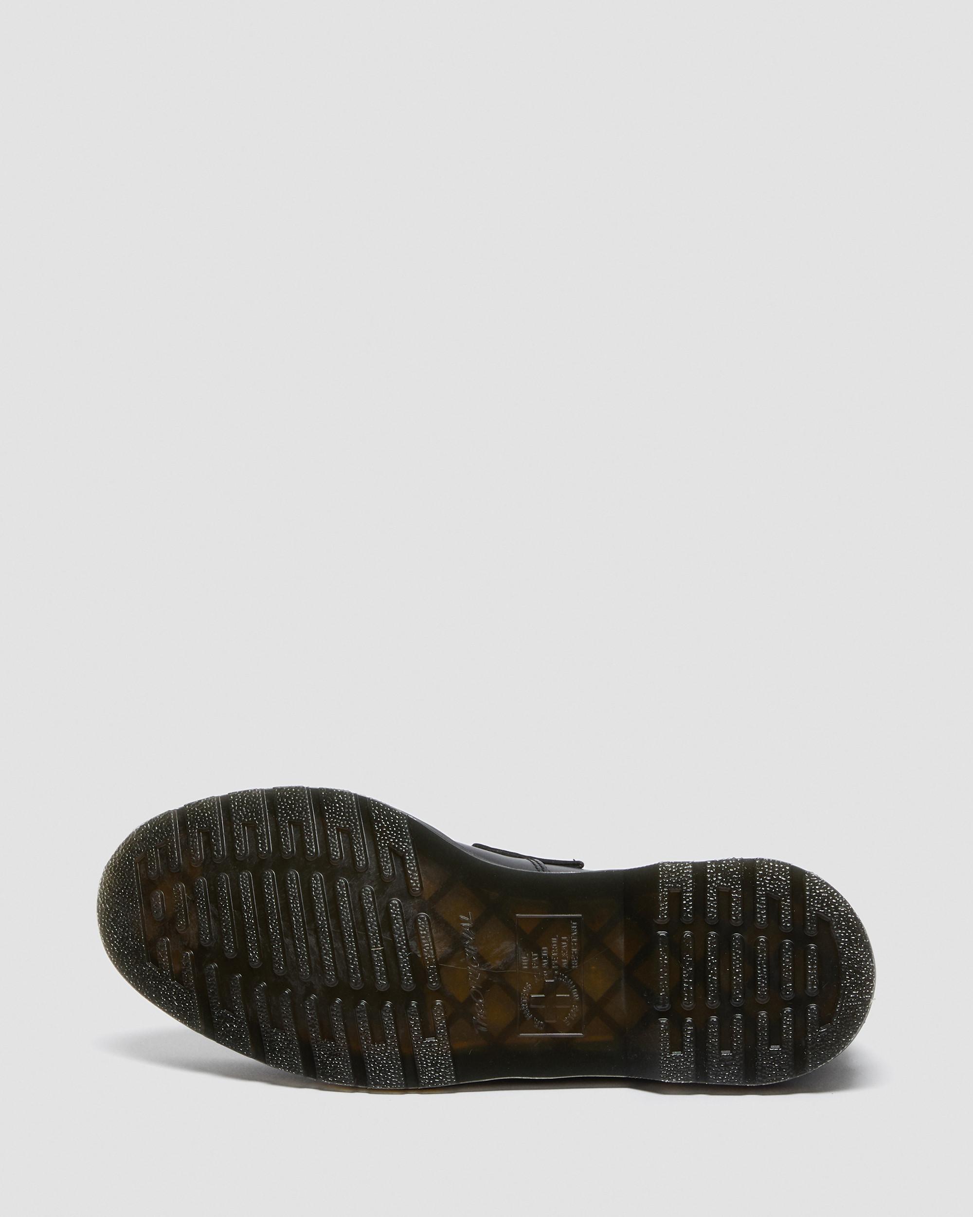Adrian White Stitch Smooth Leather Loafers in Black