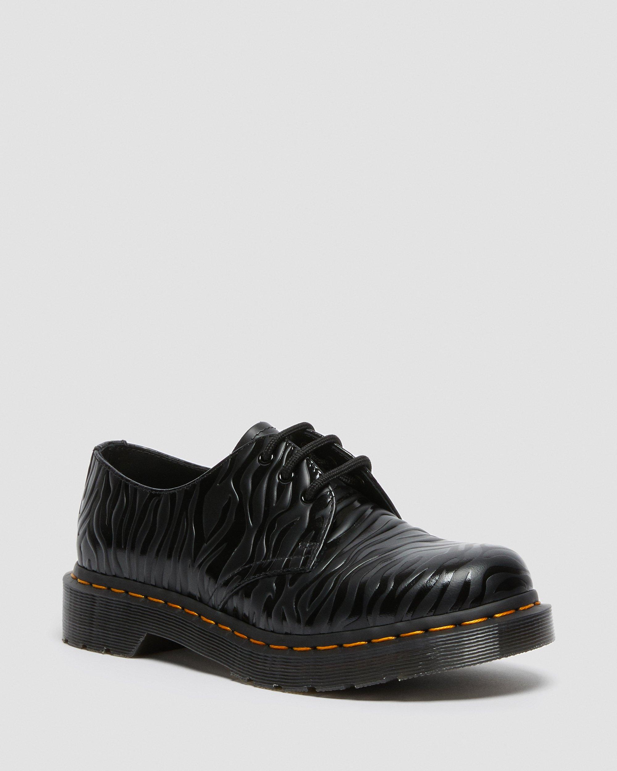 1461 Zebra Emboss Smooth Leather Shoes in BLACK | Dr. Martens™