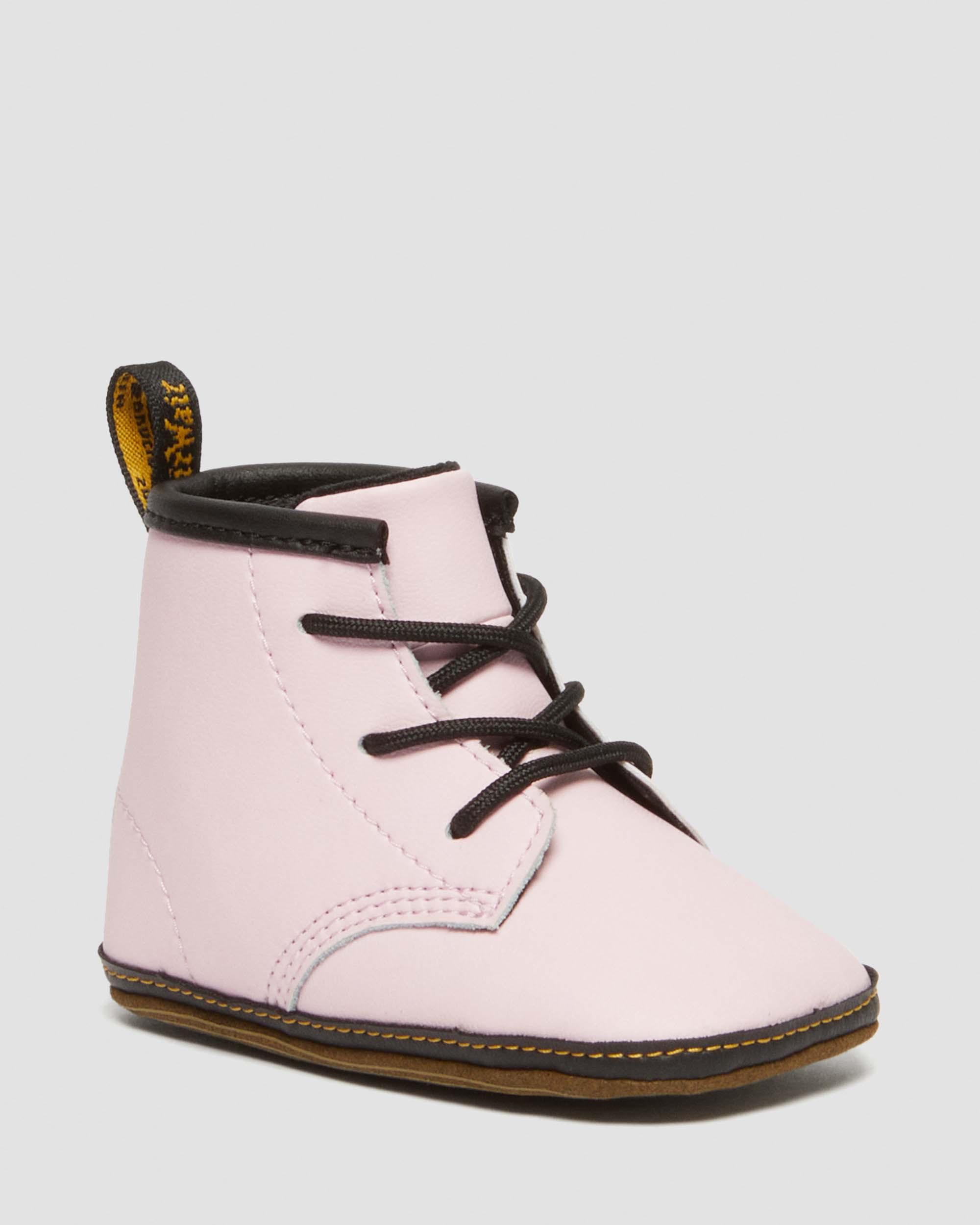 Newborn 1460 Auburn Leather Booties in Pale Pink