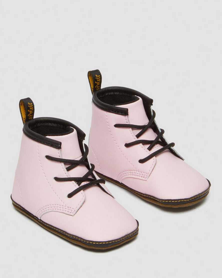 Dr. Martens' Newborn 1460 Auburn Leather Booties In Pink
