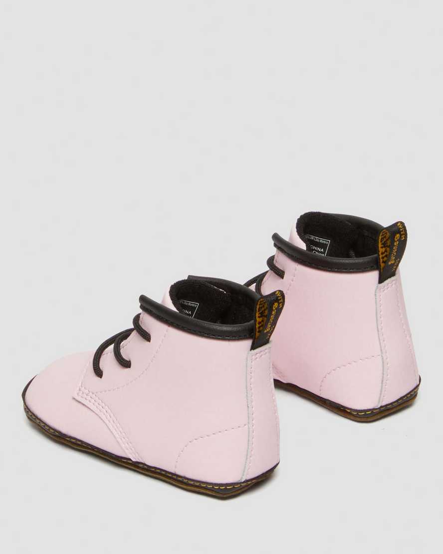 Dr. Martens' Newborn 1460 Auburn Leather Booties In Pink