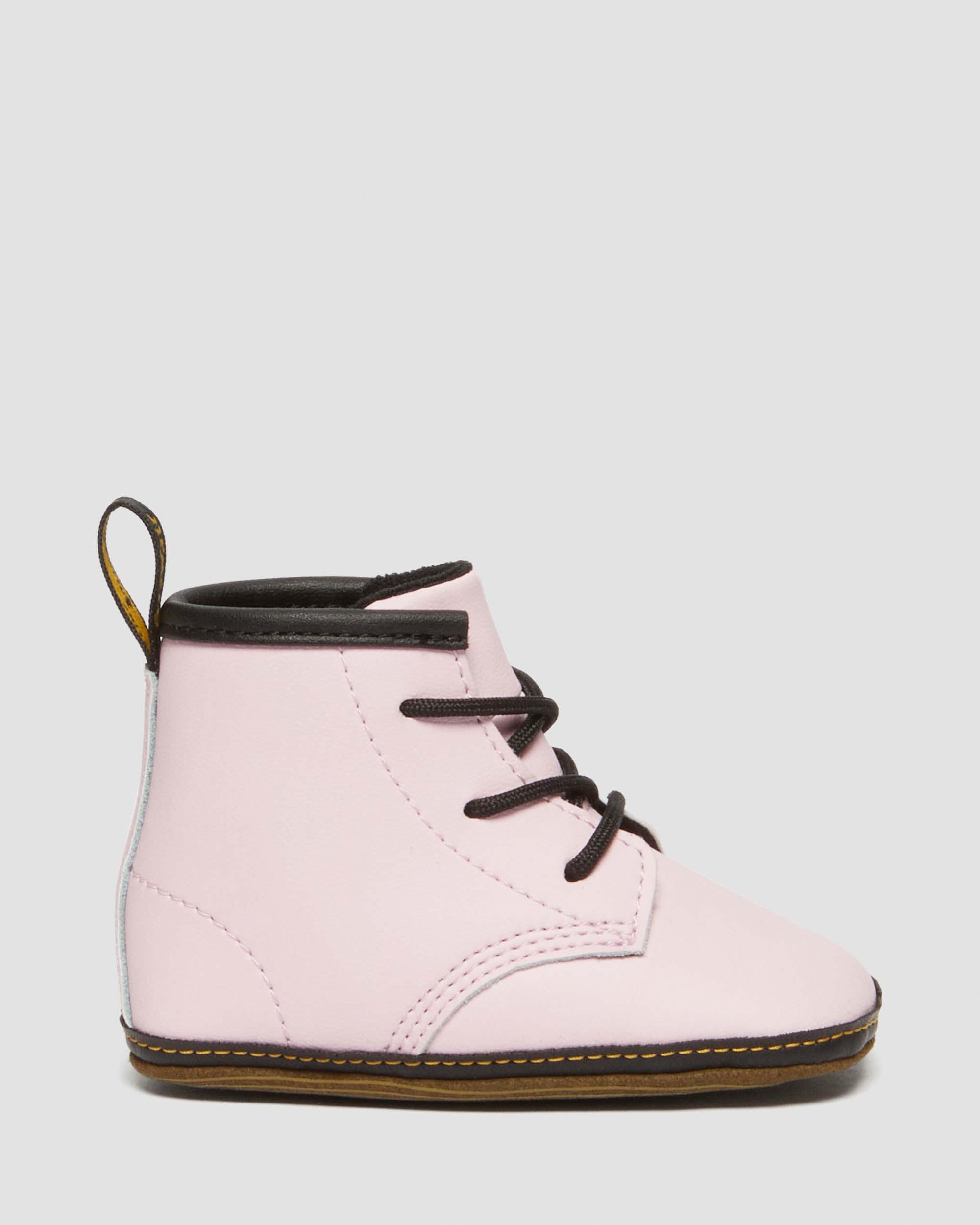 Newborn 1460 Auburn Leather Booties in Pale Pink