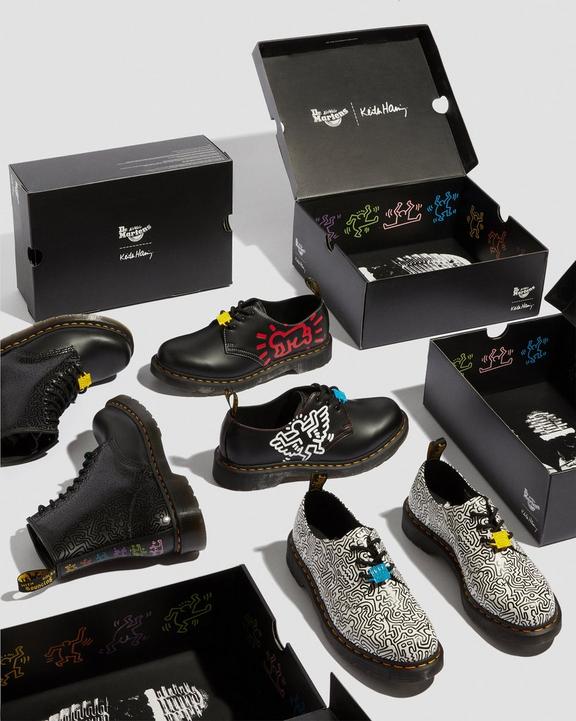 Keith Haring 1461 Printed Leather Oxford Shoes in Black | Dr Keith Haring 1461 Printed Leather Oxford Shoes in Black | Dr