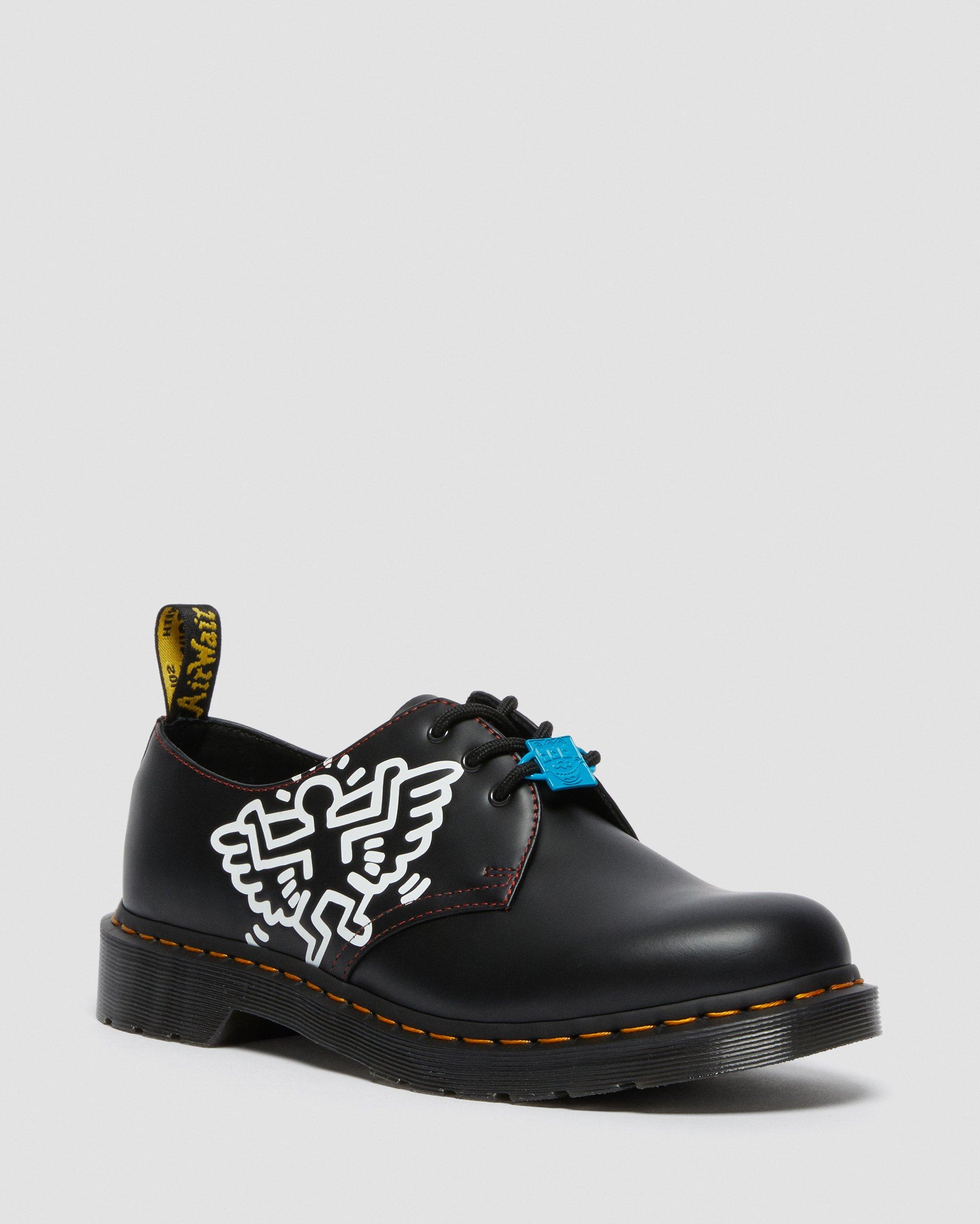 Keith Haring 1461 Smooth Leather Oxford Shoes in BLACK+RED+WHITE
