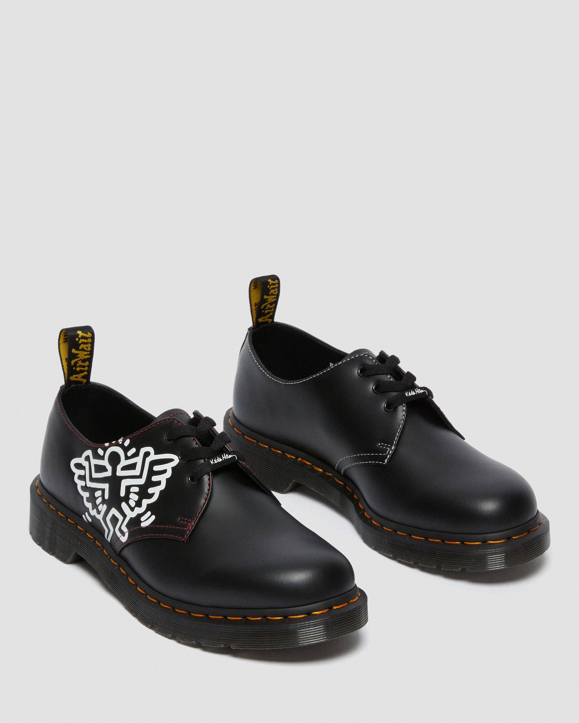 Keith Haring 1461 Smooth Leather Oxford Shoes in BLACK+RED+WHITE