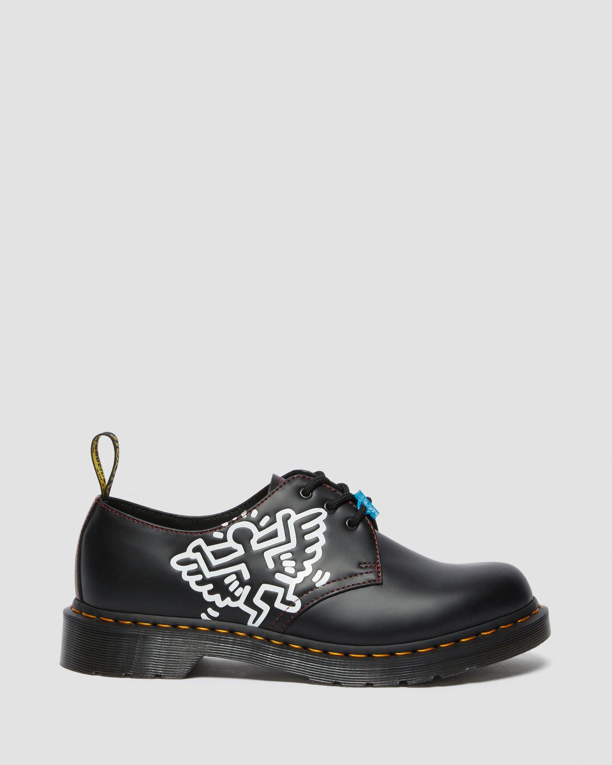 Keith Haring 1461 Smooth Leather Oxford Shoes in BLACK+RED+WHITE