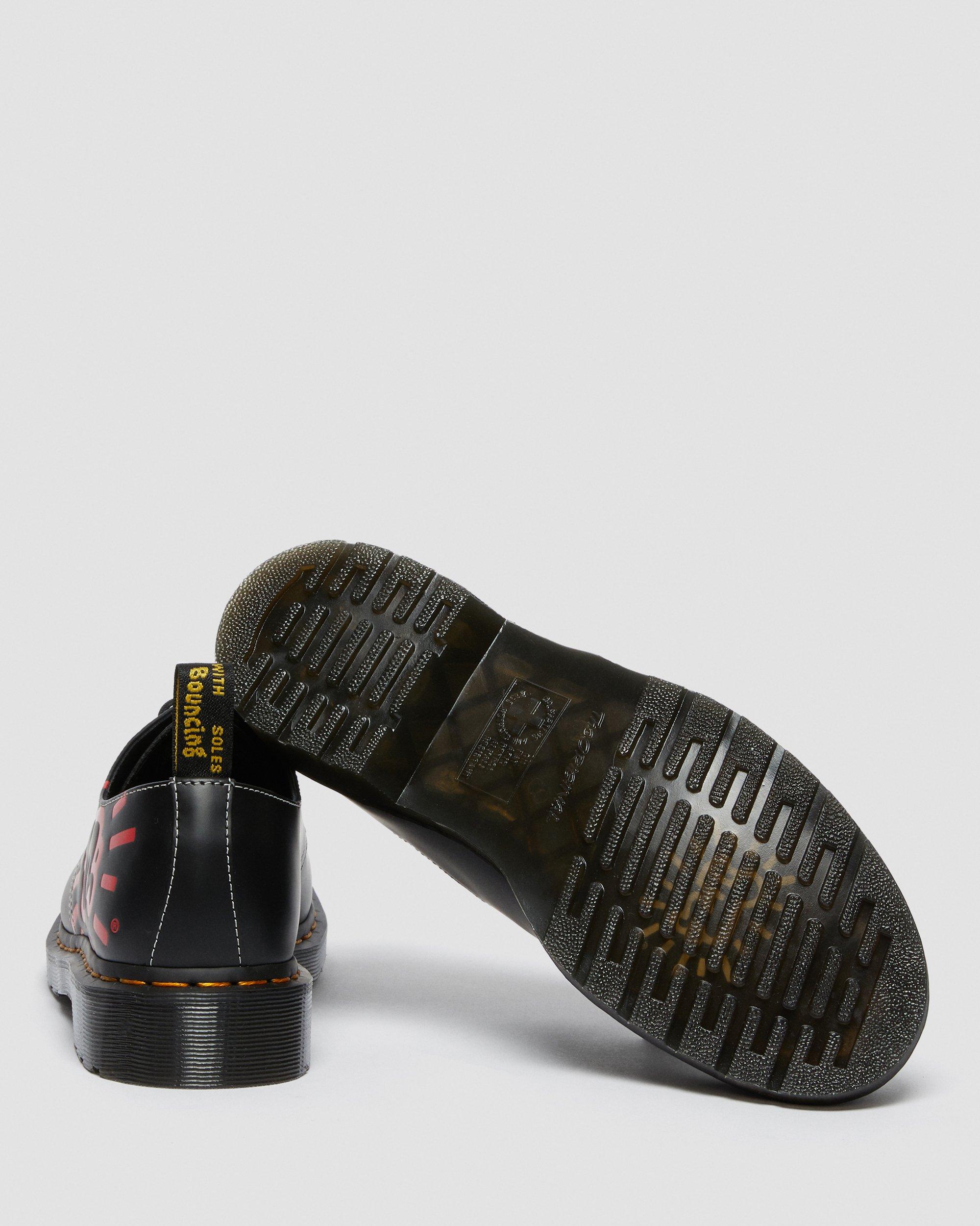 Keith Haring 1461 Smooth Leather Oxford Shoes in BLACK+RED+WHITE