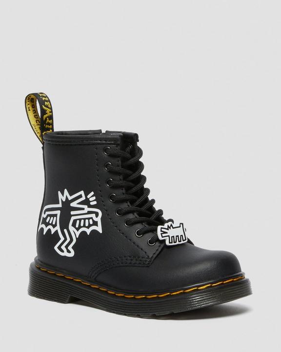 Toddler Keith Haring 1460 Leather Lace Up Boots in Black | Dr. Martens