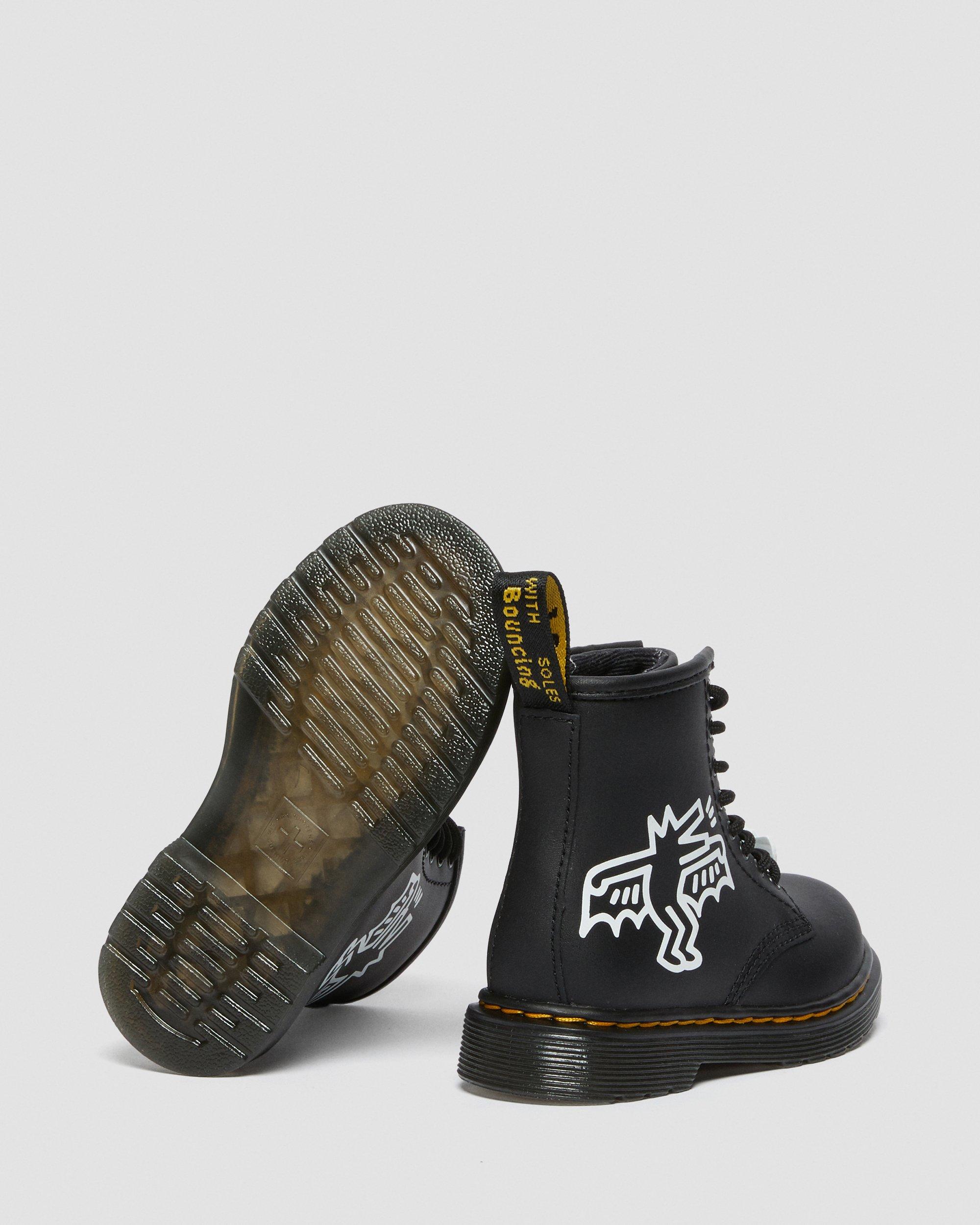 Toddler Keith Haring 1460 Leather Lace Up Boots in BLACK+WHITE