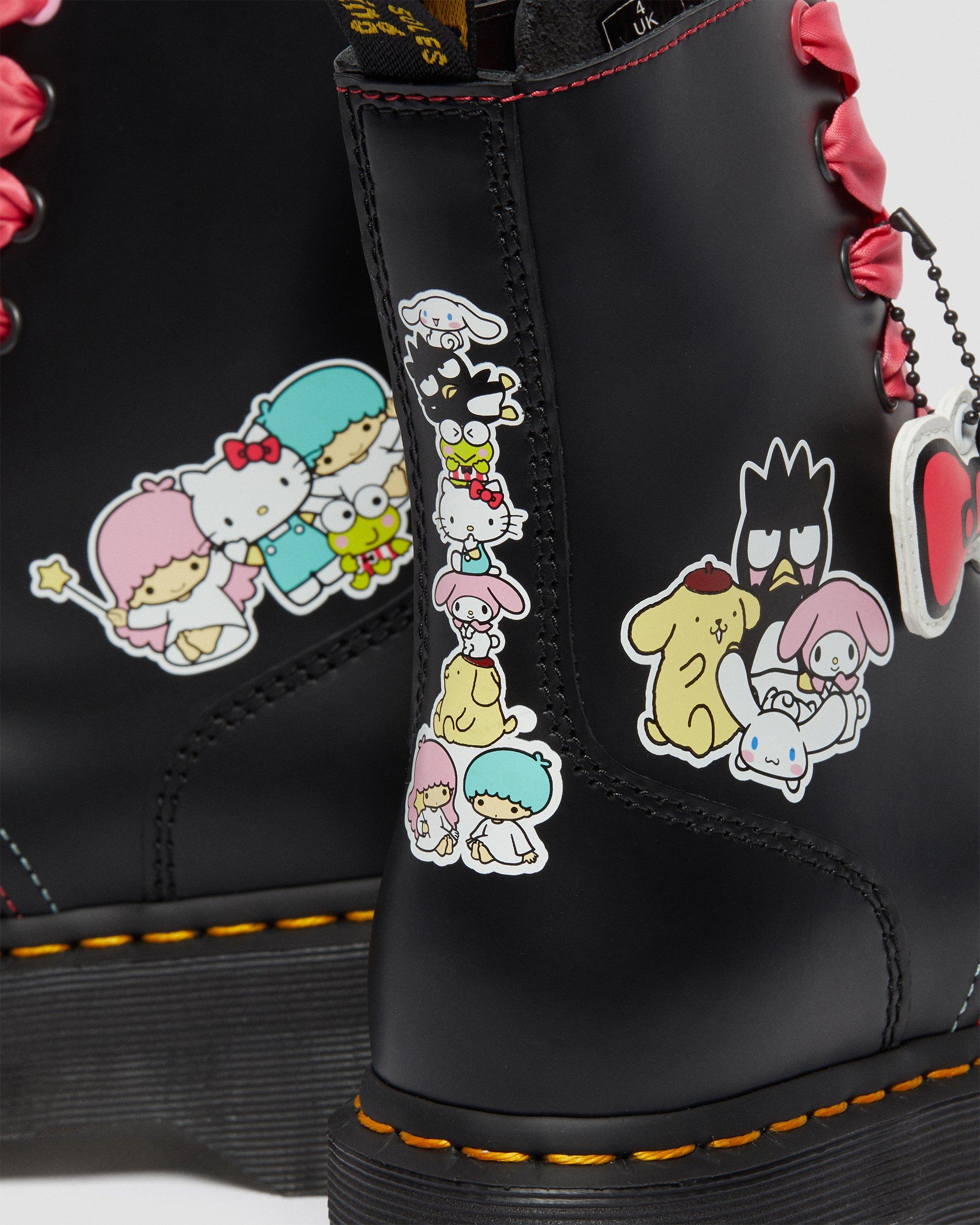 Jadon Hello Kitty & Friends Leather Platform Boots  in Black