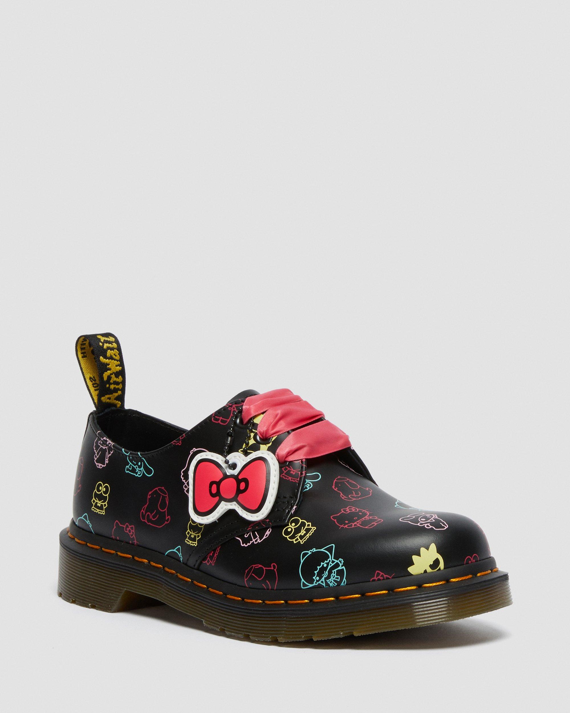 Hello Kitty & Friends 1461 Smooth Leather Oxford Shoes in BLACK+