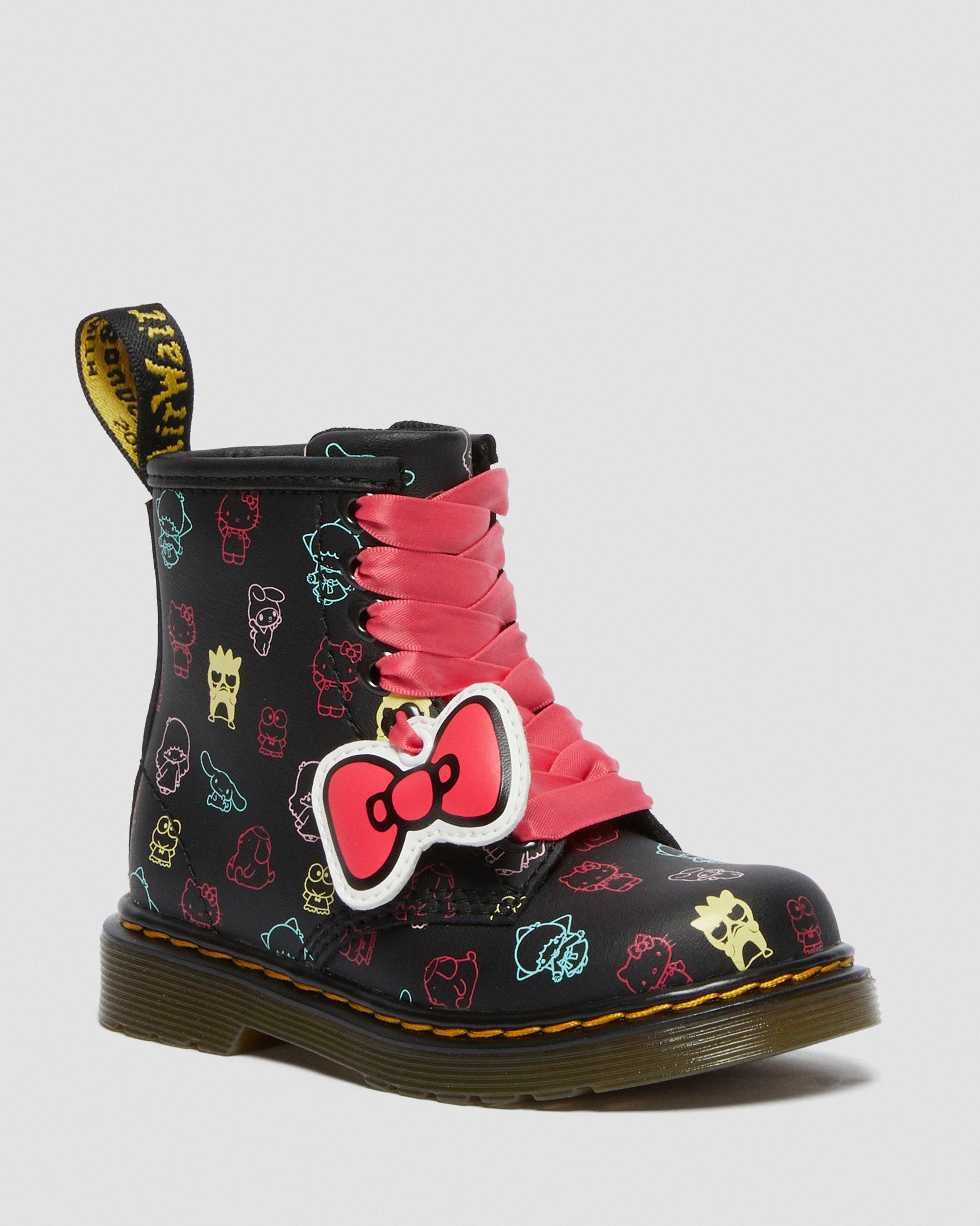 Toddler Hello Kitty & Friends 1460 Leather Lace Up Boots in BLACK+