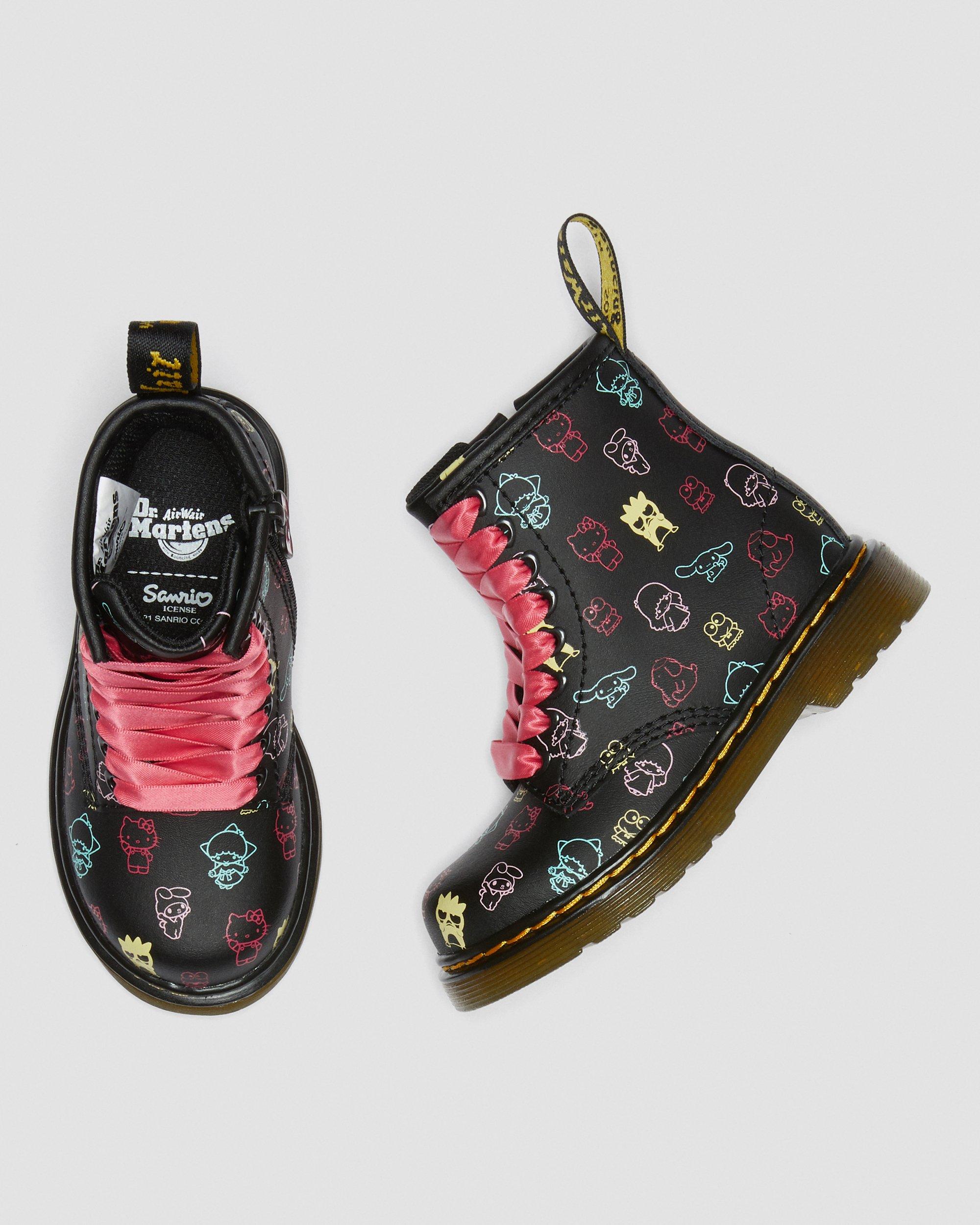 Toddler Hello Kitty & Friends 1460 Leather Lace Up Boots in BLACK+