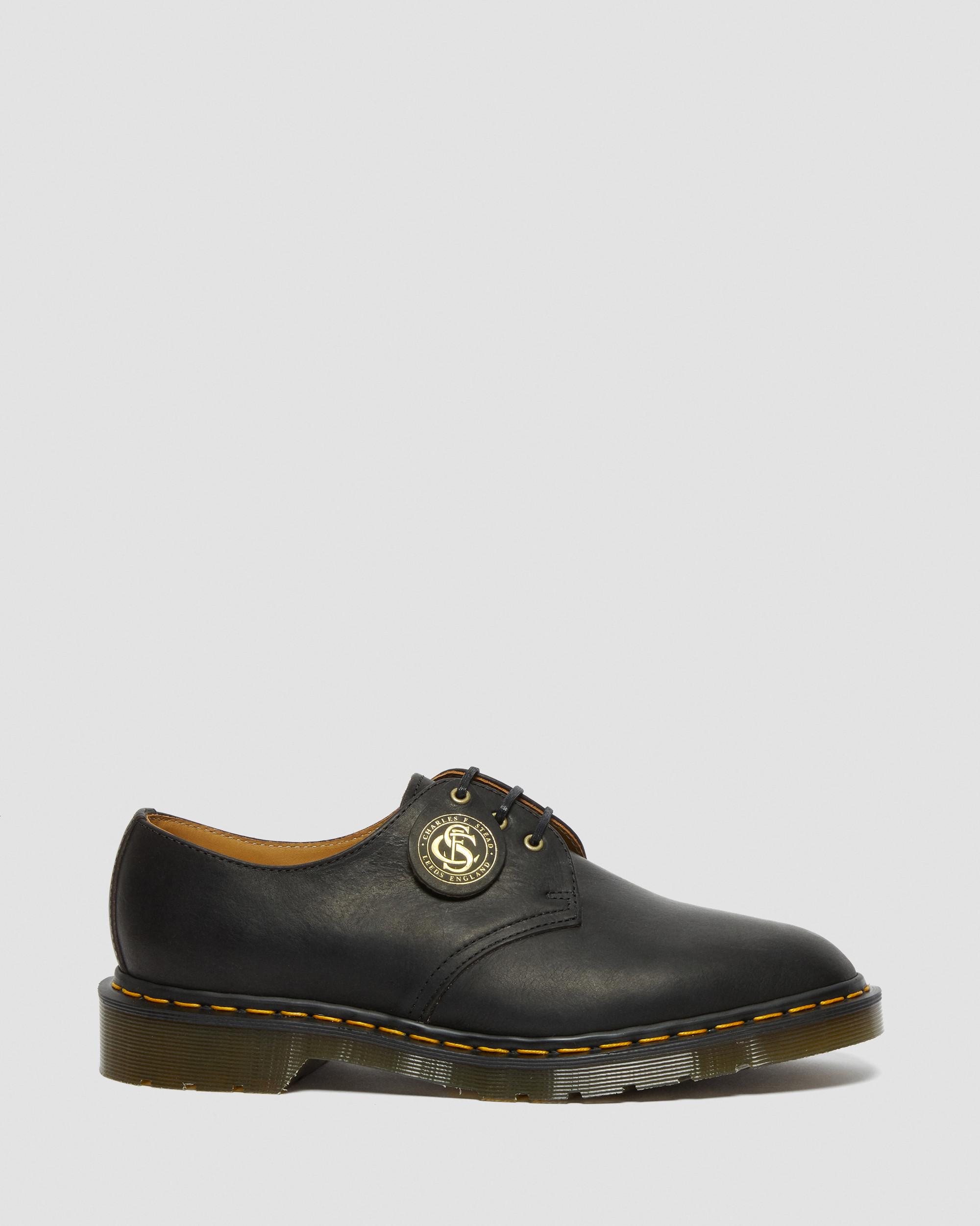 1461 Made in England Classic Oil Leather Oxford Shoes in Black 