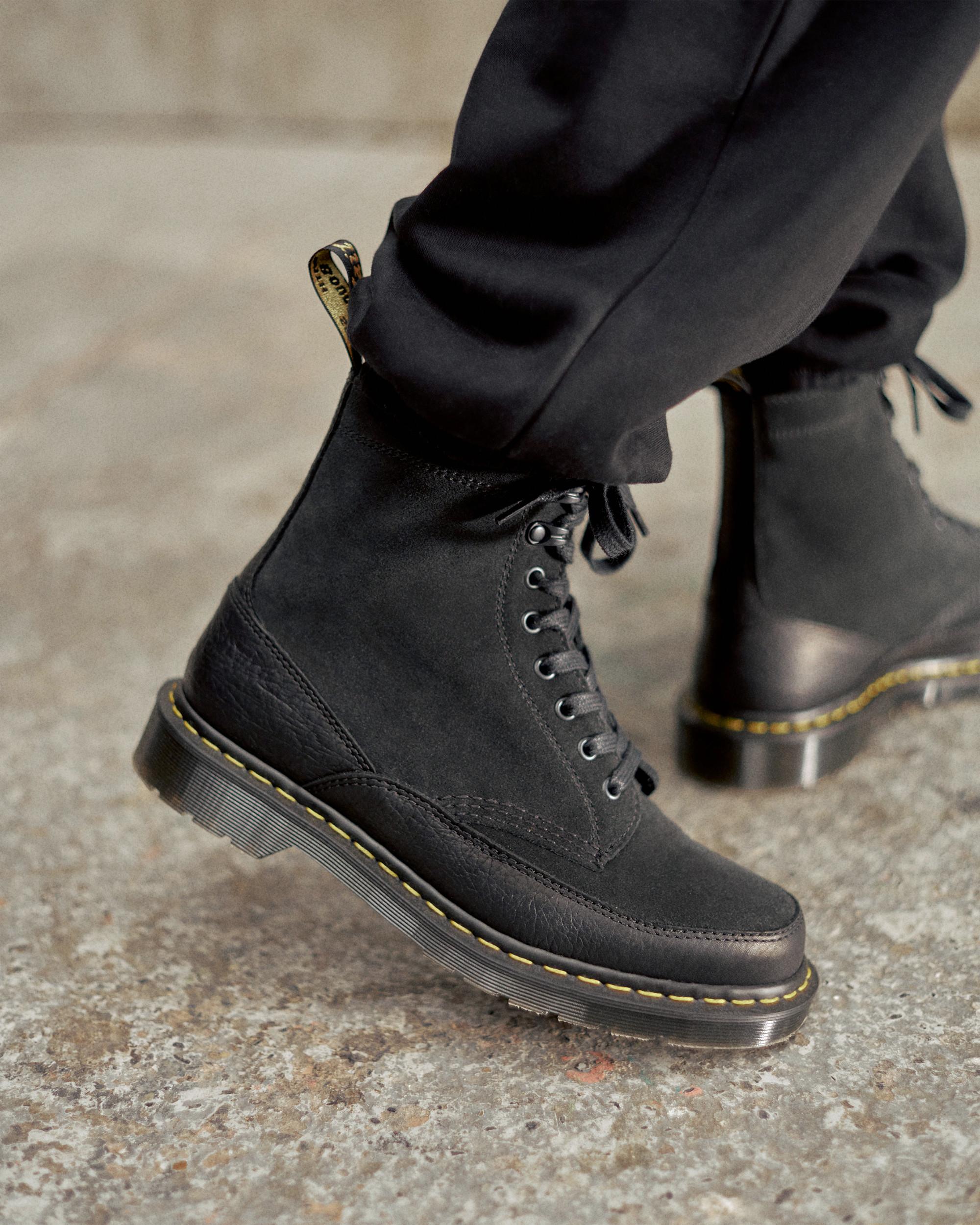 1460 Guard Made in England Leather Lace Up Boots, Black | Dr. Martens
