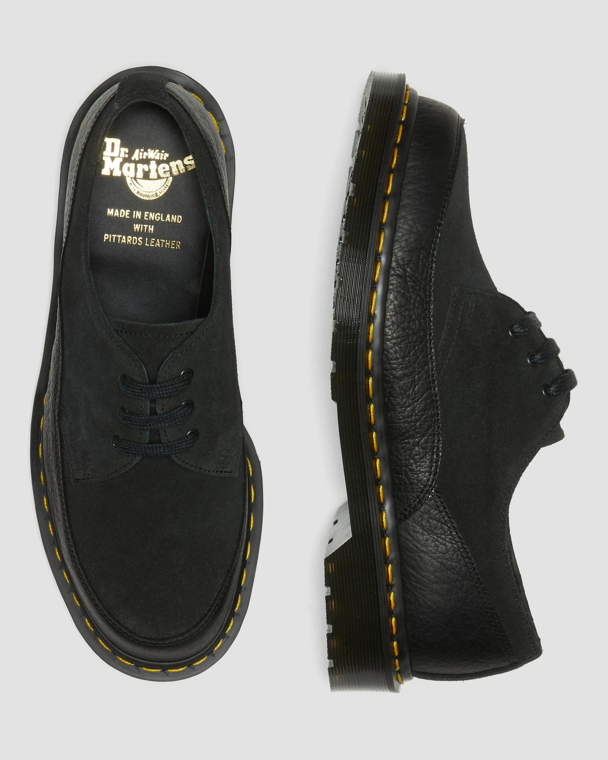 1461 Guard Made in England Leather Lace Up Boots in BLACK | Dr