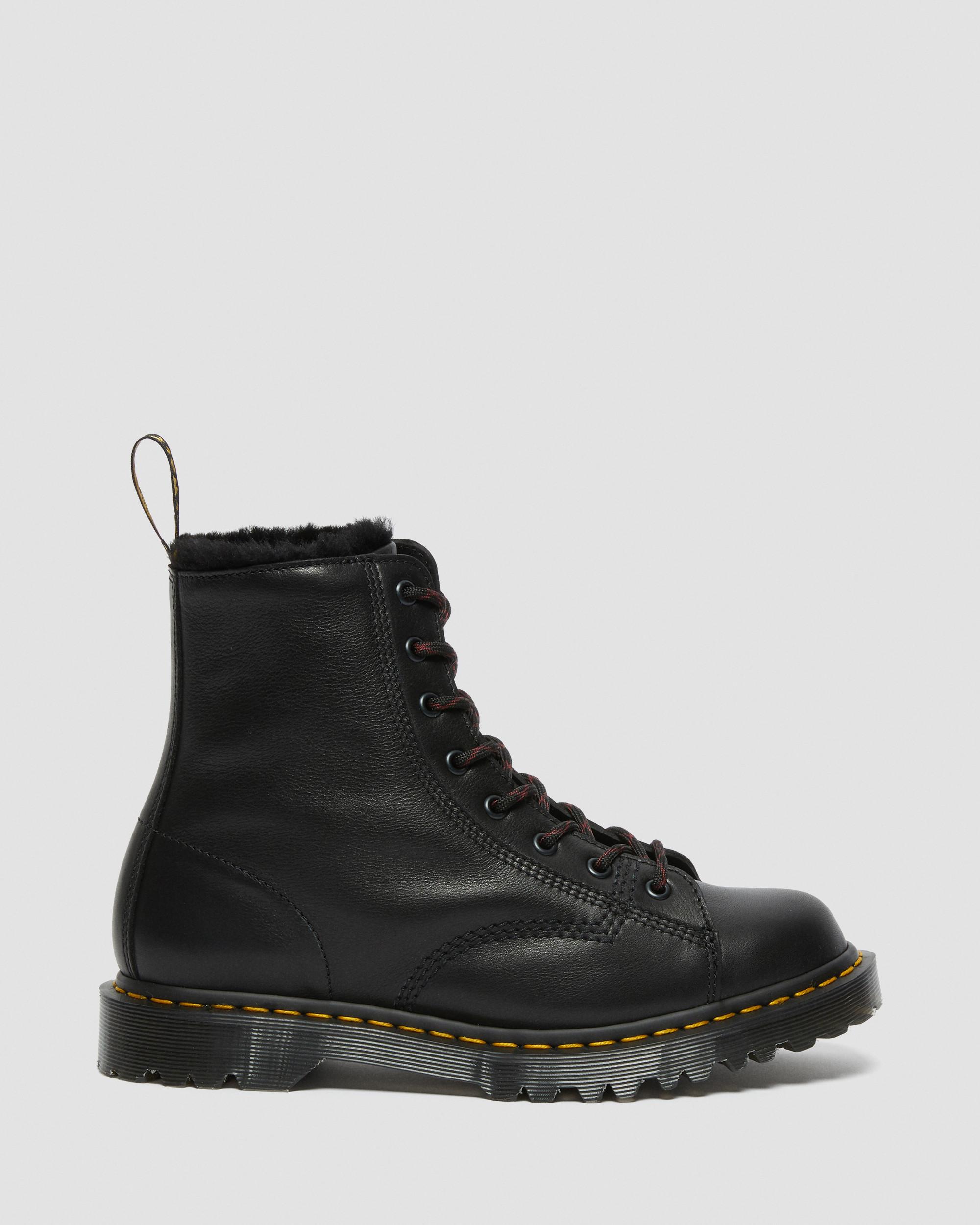 Barton Made in England Shearling Lined Leather Boots in BLACK | Dr