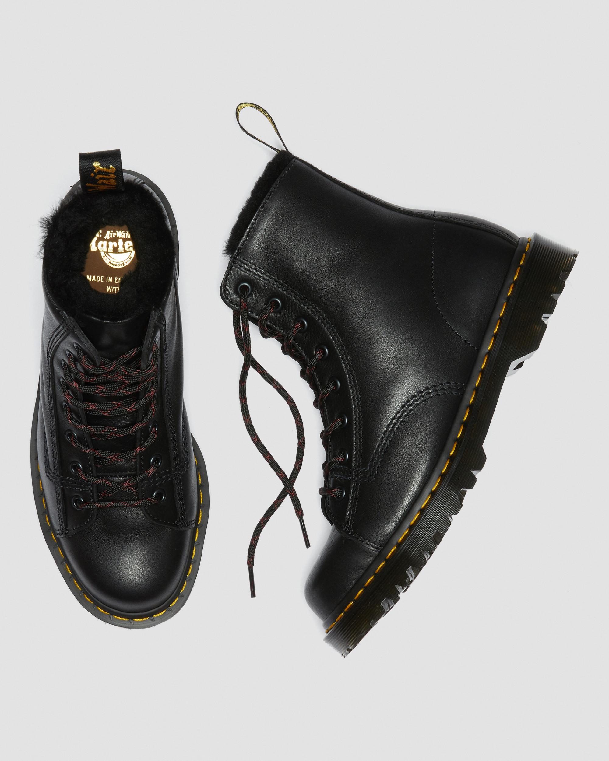 Barton Made in England Shearling Lined Leather Boots in BLACK | Dr