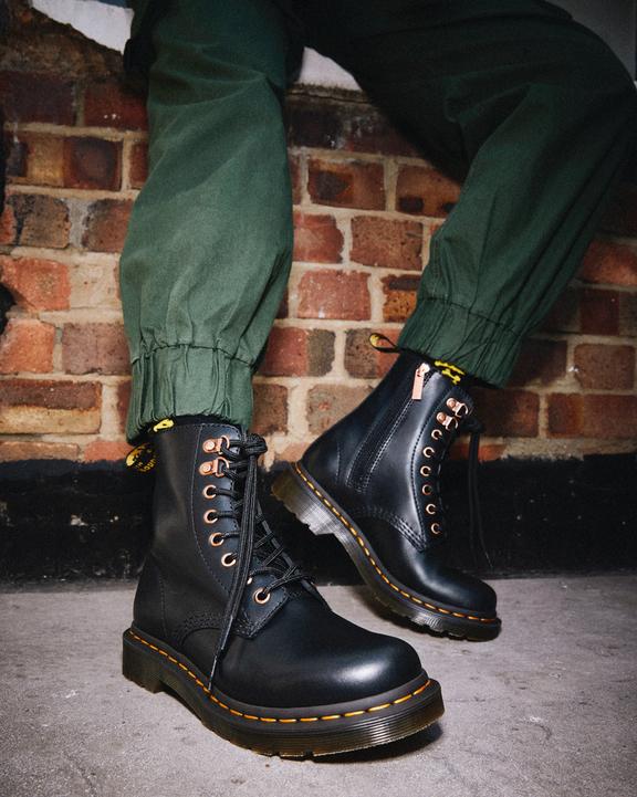 1460 Pascal Rose Gold Hardware Leather Lace Up Boots | Dr. Martens