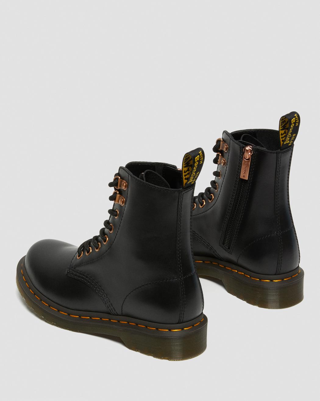 1460 Pascal Rose Gold Hardware Leather Lace Up Boots | Dr. Martens