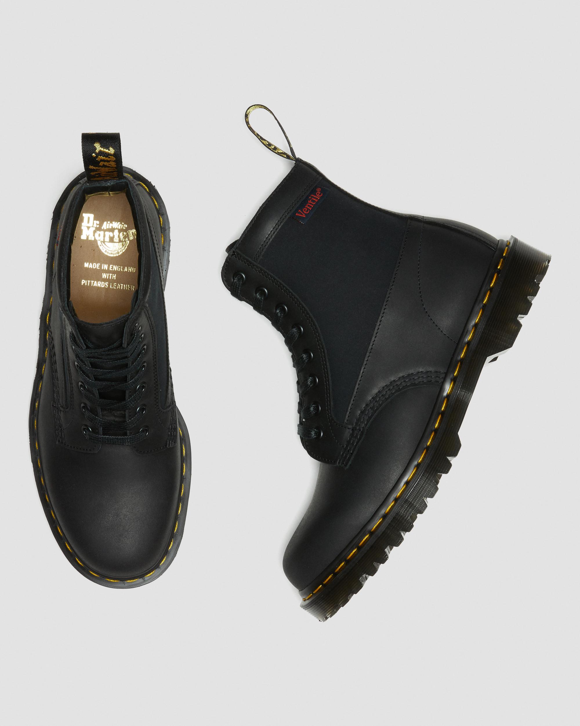 1460 Panel Leather & Ventile® Ankle Boots in Black | Dr. Martens