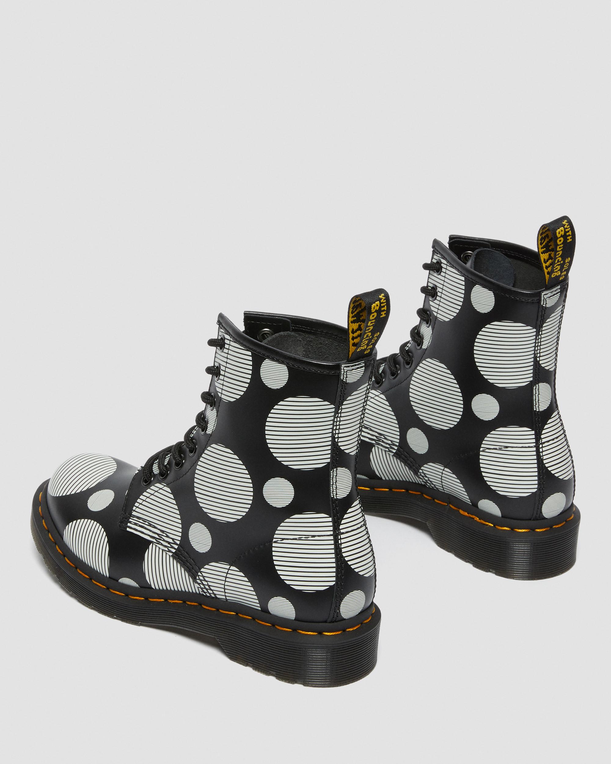 1460 Polka Dot Smooth Leather Boots in BLACK+WHITE | Dr. Martens™