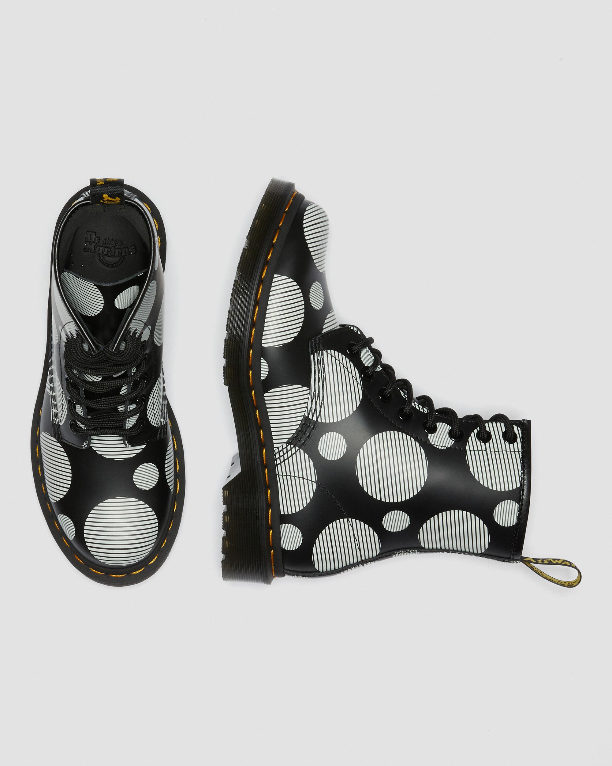 1460 Polka Dot Smooth Leather Boots in BLACK+WHITE | Dr. Martens™
