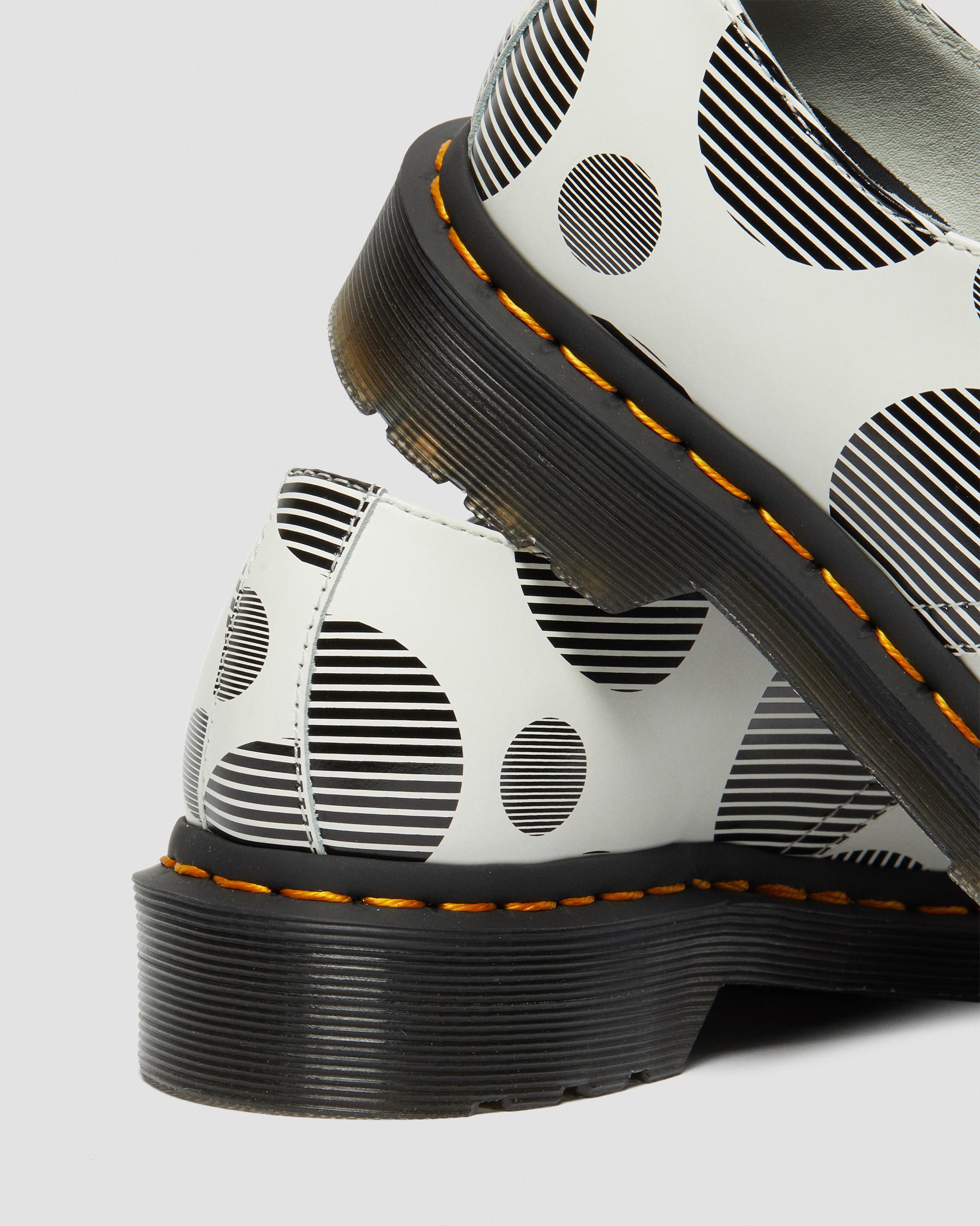 1461 Women's Polka Dot Smooth Leather Oxford Shoes in WHITE+BLACK