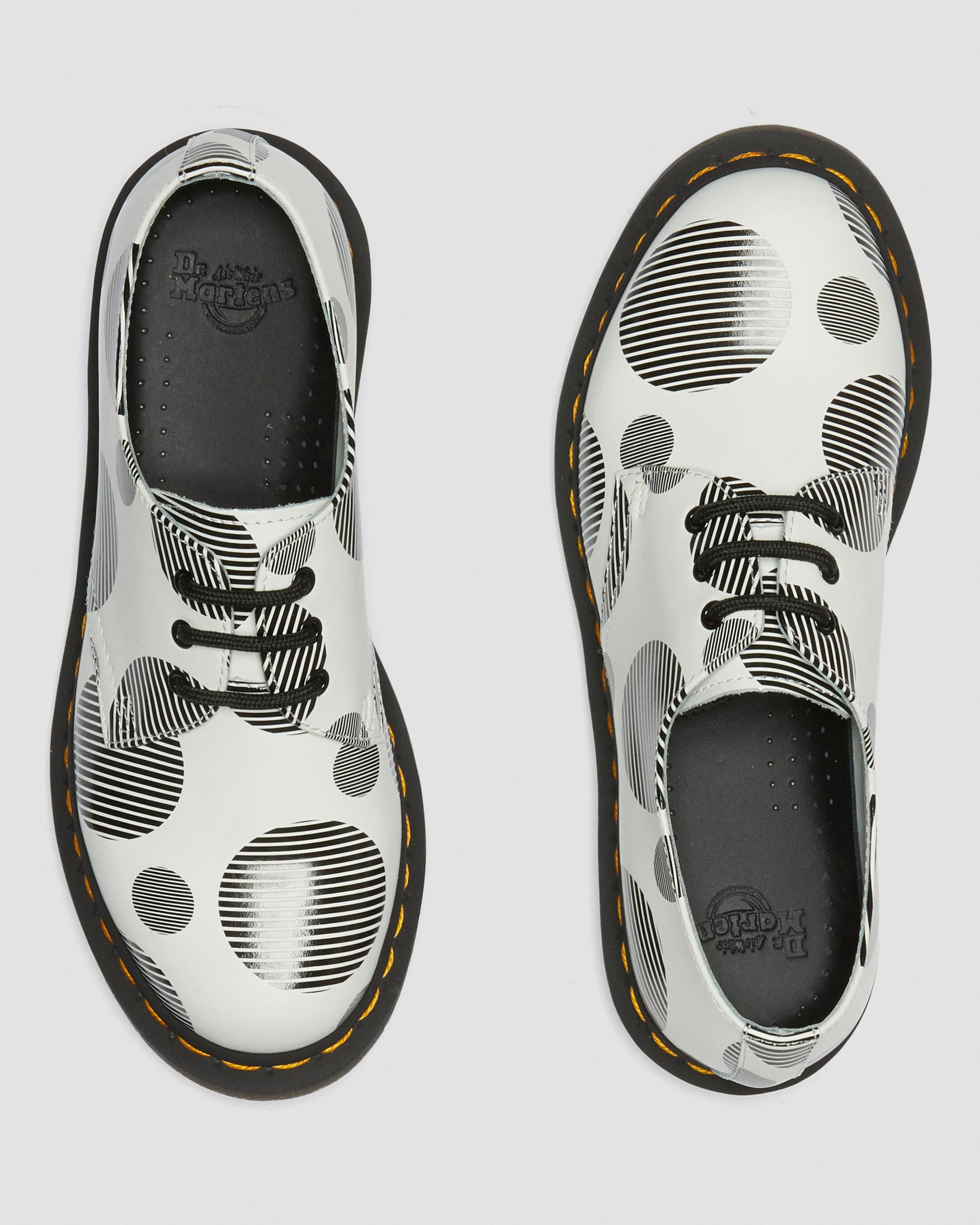 1461 Women's Polka Dot Smooth Leather Oxford Shoes in WHITE+BLACK