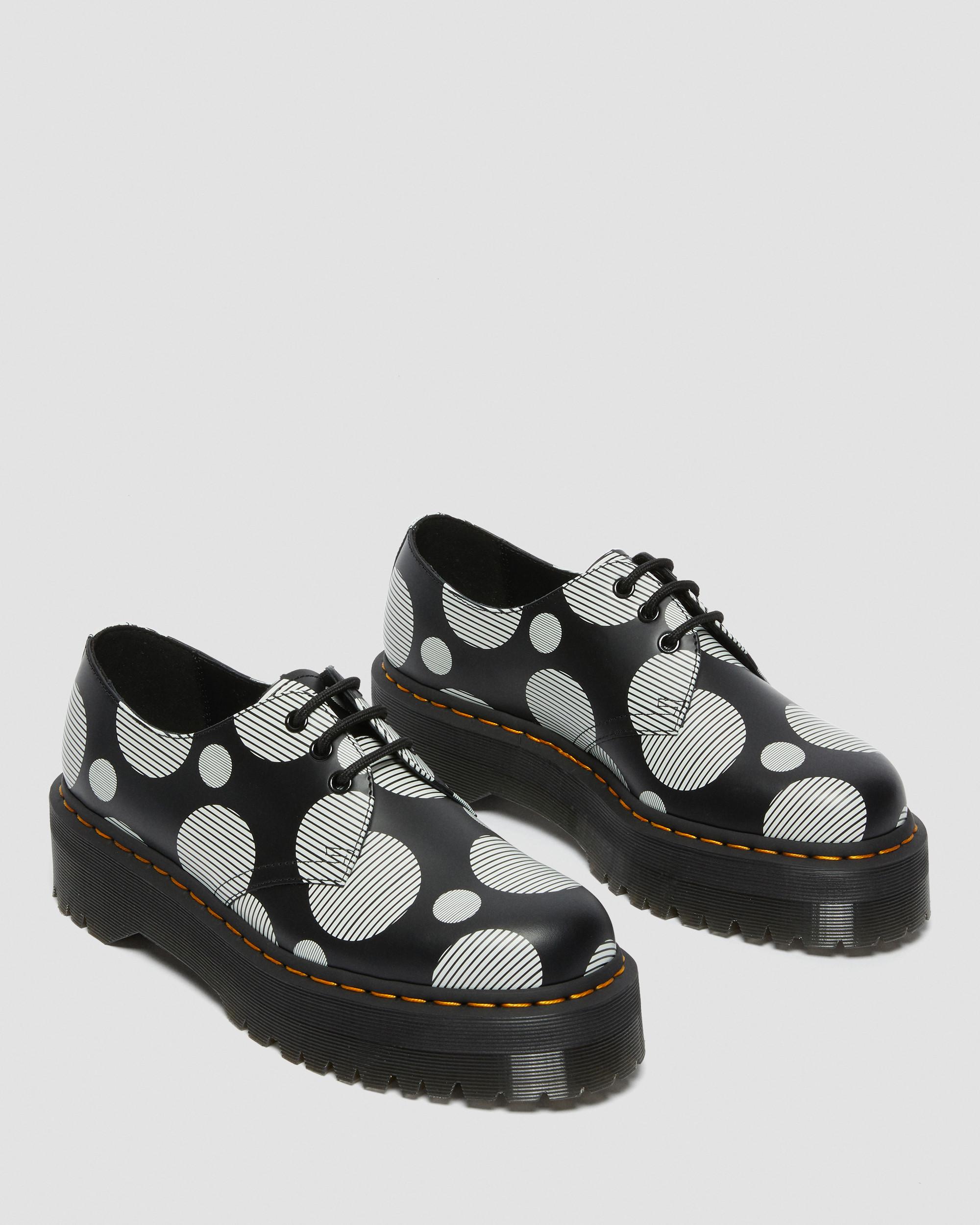 DR MARTENS 1461 Quad Polka Dot Smooth Leather Platform Shoes